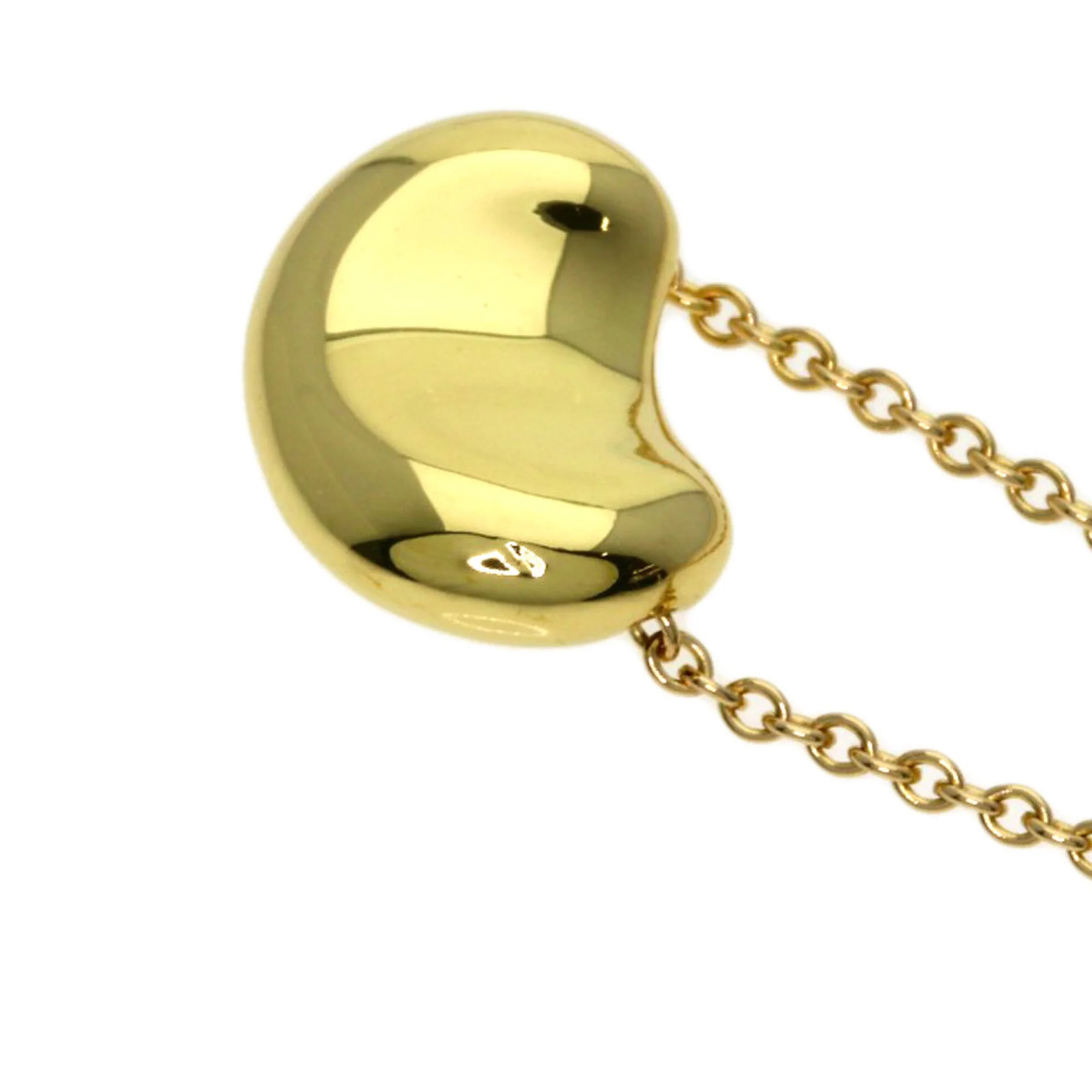 Bean Pendant Necklace 18K Yellow Gold 8mm - Image 5