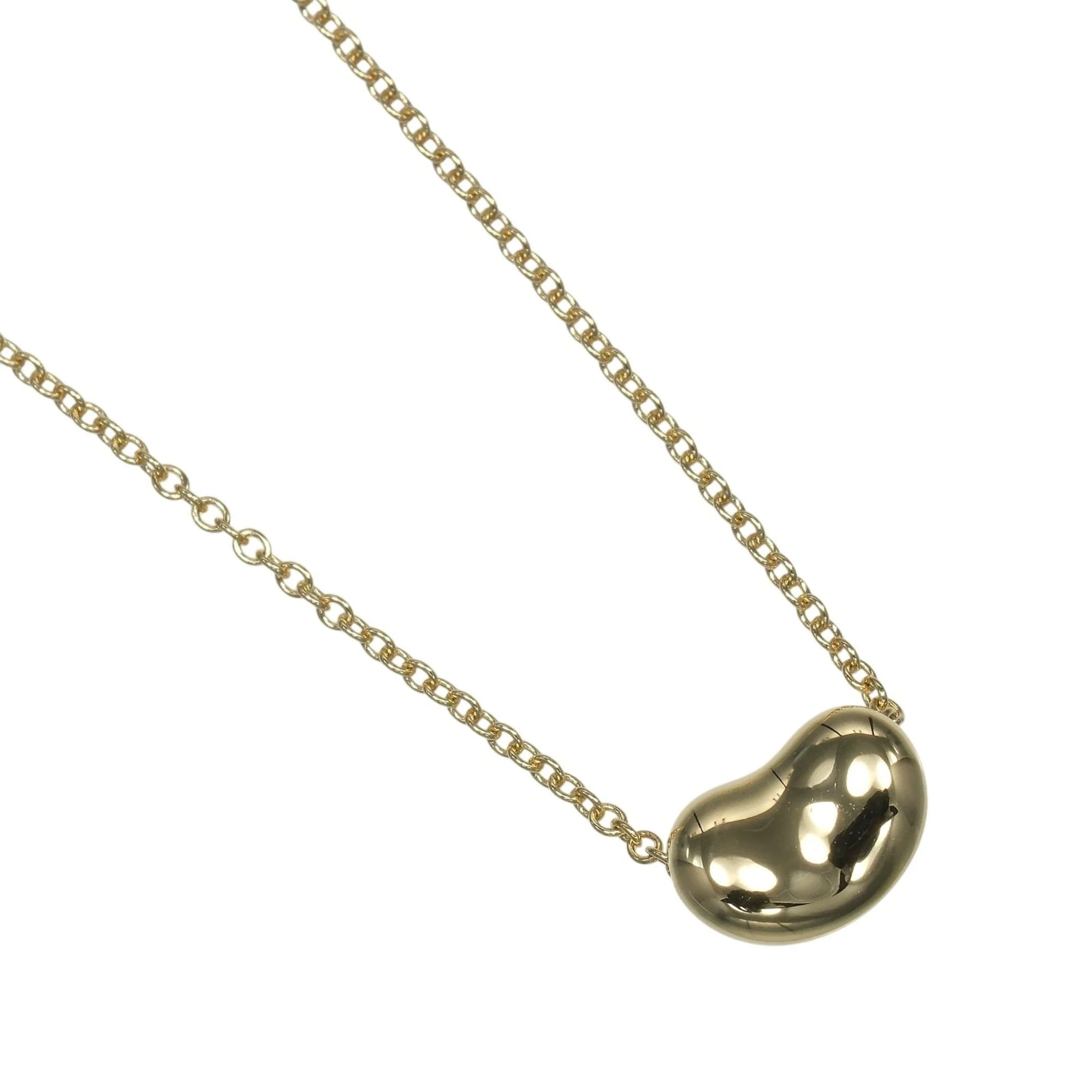 Bean Pendant Necklace 18K Yellow Gold 9.1mm