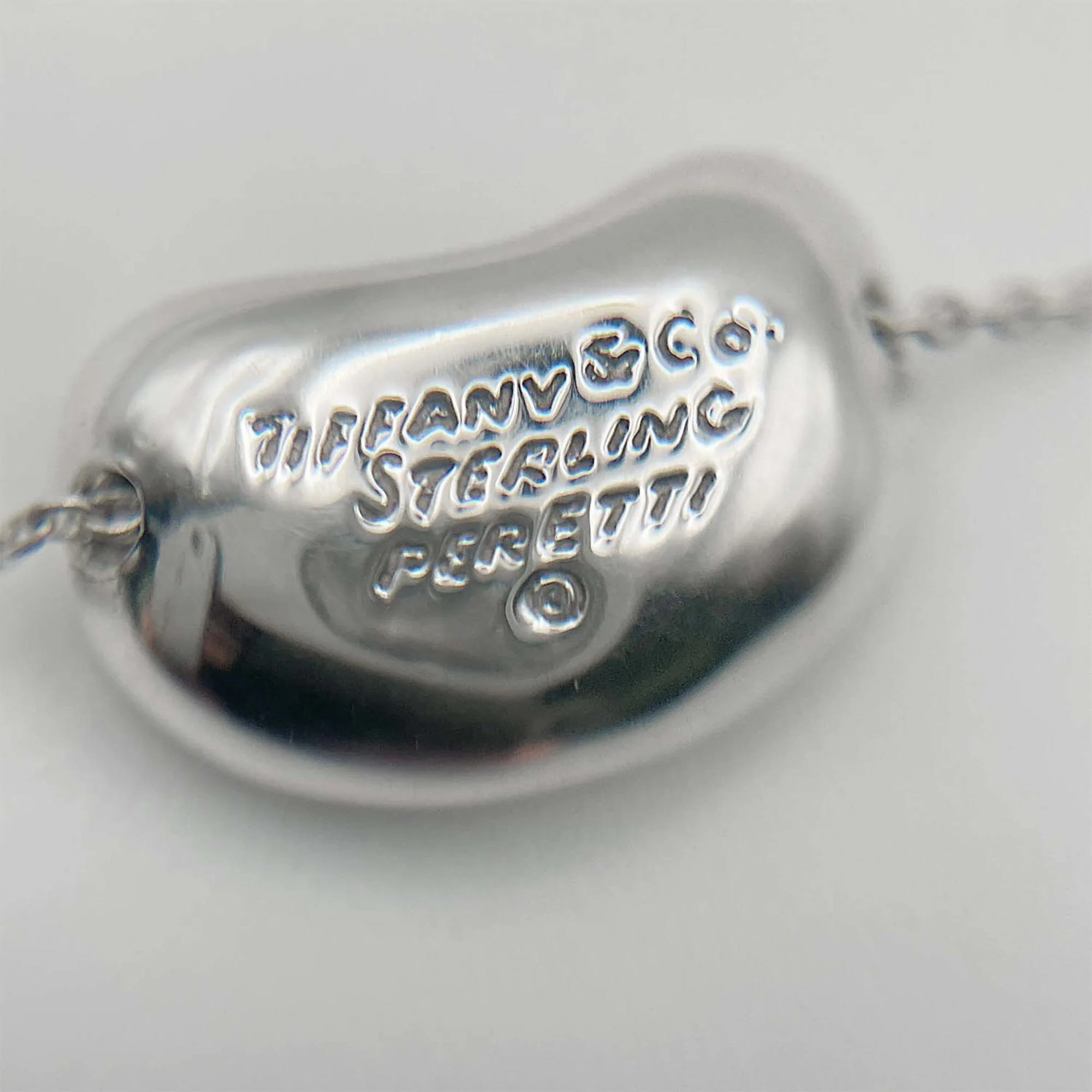 Bean Pendant Necklace Sterling Silver 10mm - Image 7