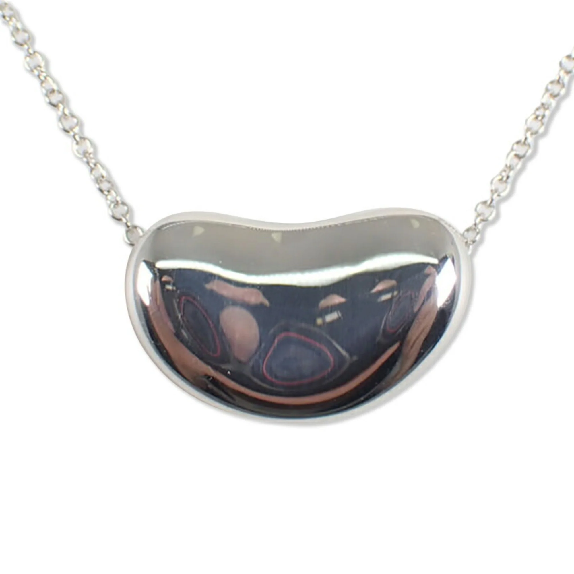 Bean Pendant Necklace Sterling Silver 11.7mm - Image 2