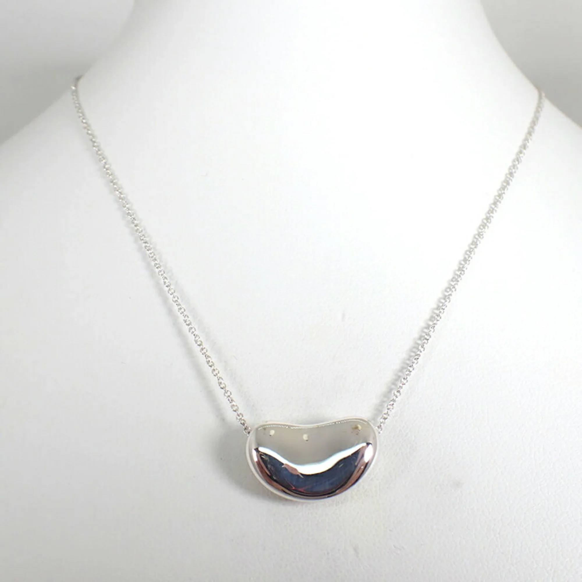 Bean Pendant Necklace Sterling Silver 11.7mm - Image 3