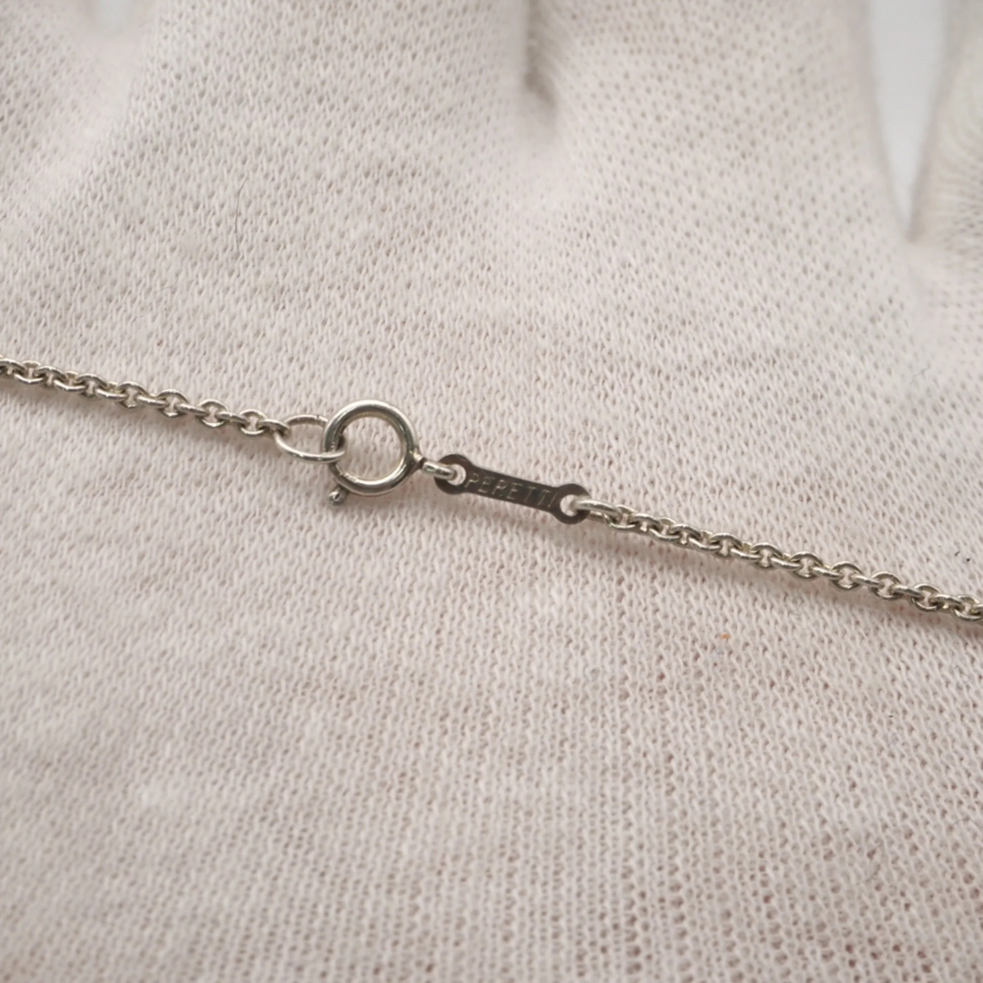 Bean Pendant Necklace Sterling Silver 12mm - Image 3