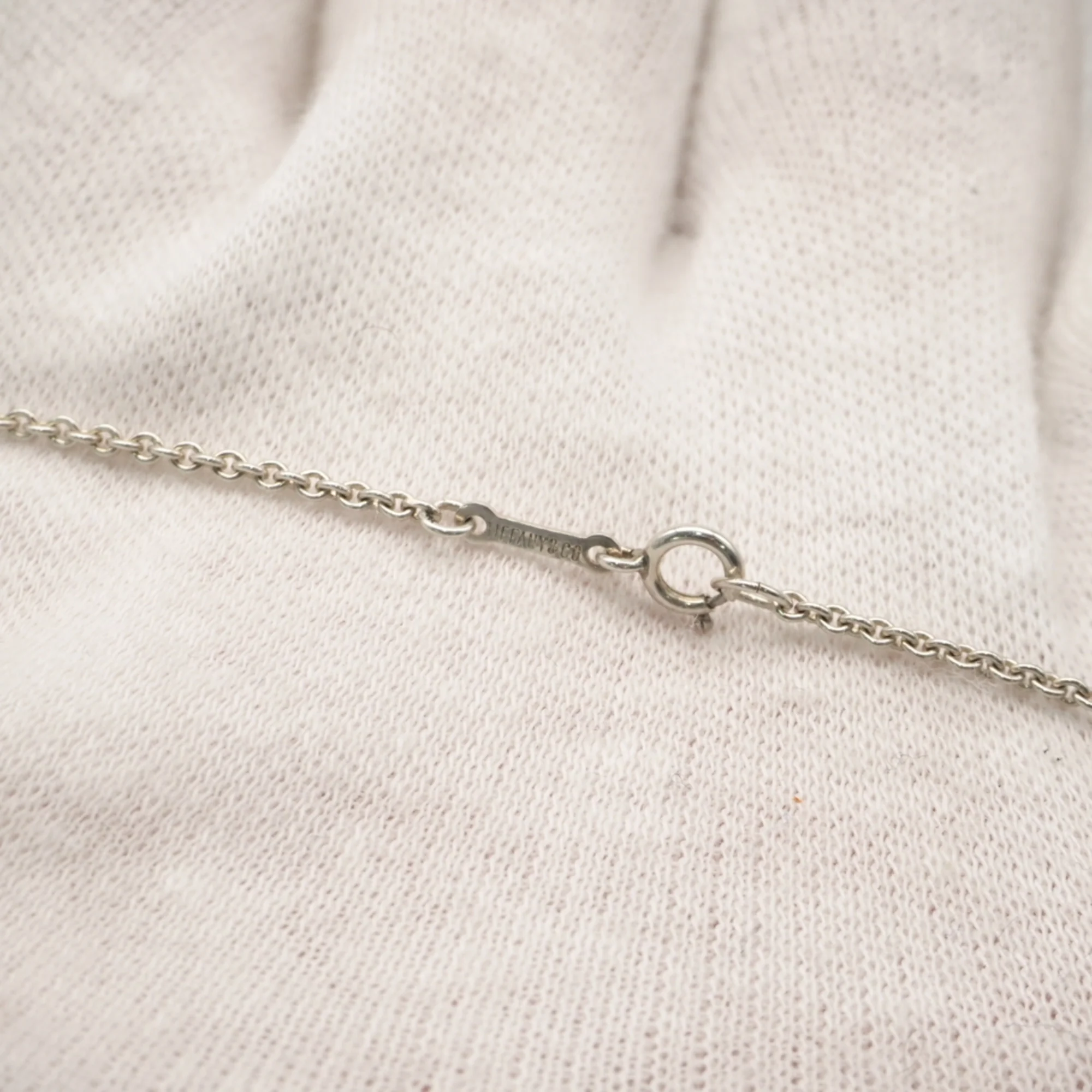 Bean Pendant Necklace Sterling Silver 12mm - Image 4