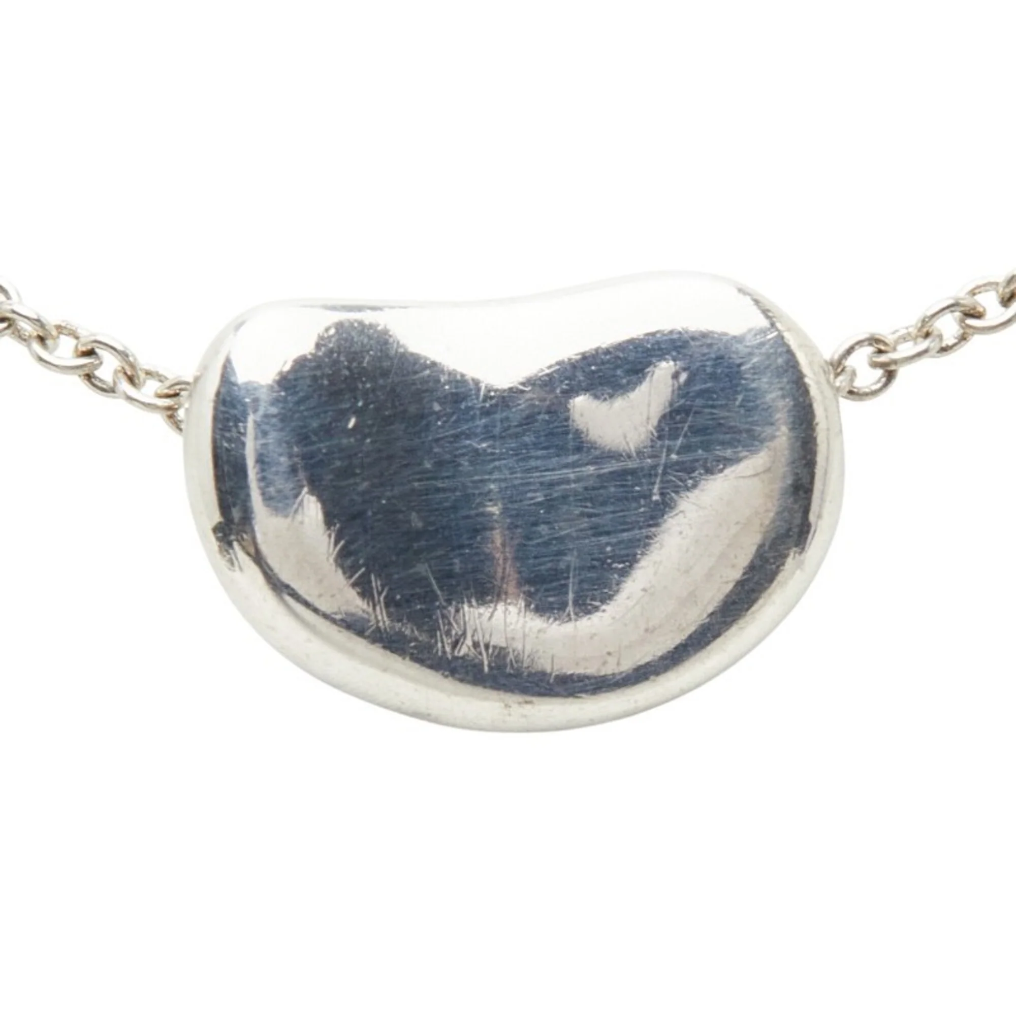 Bean Pendant Necklace Sterling Silver 7.5mm - Image 2