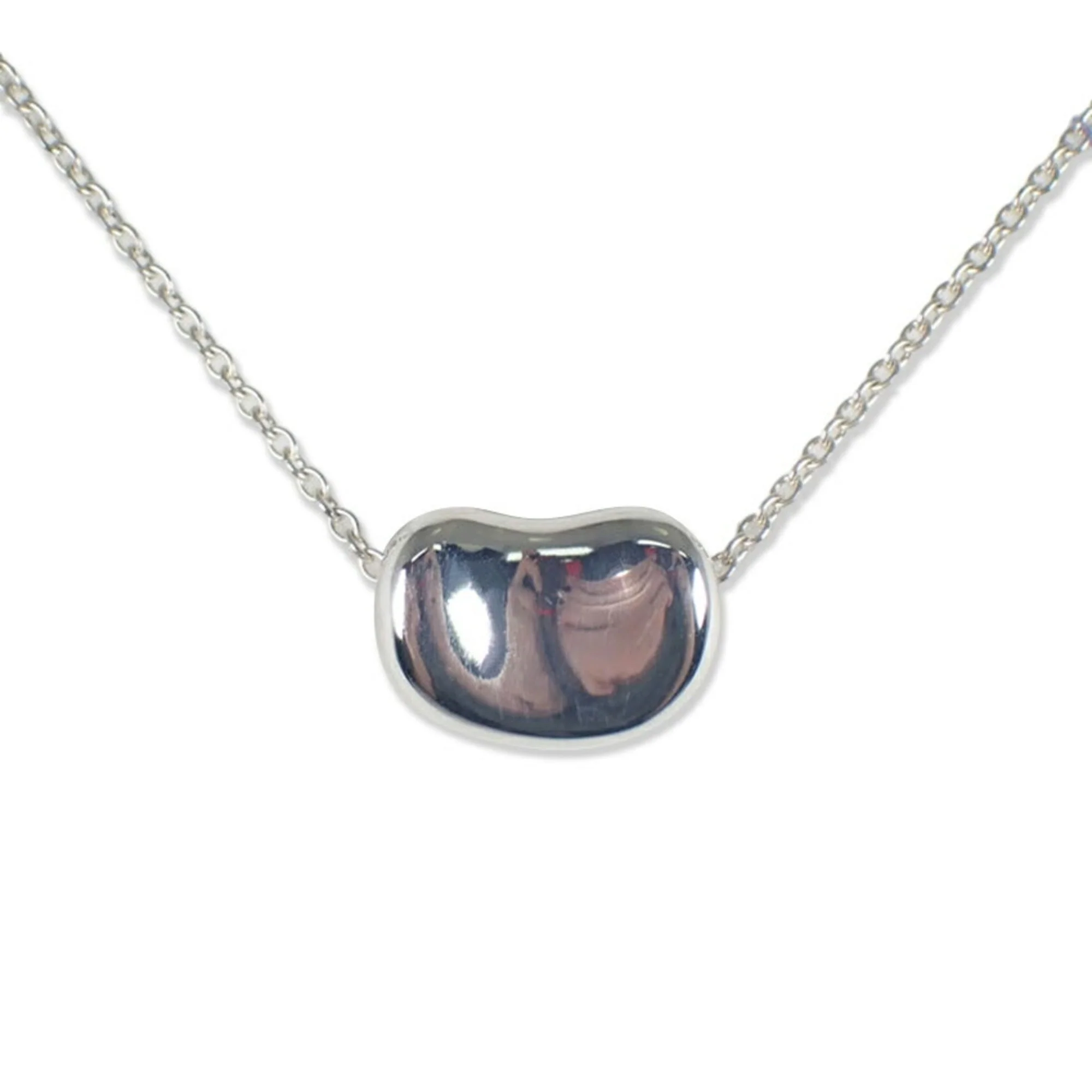 Bean Pendant Necklace Sterling Silver 7.9mm - Image 2