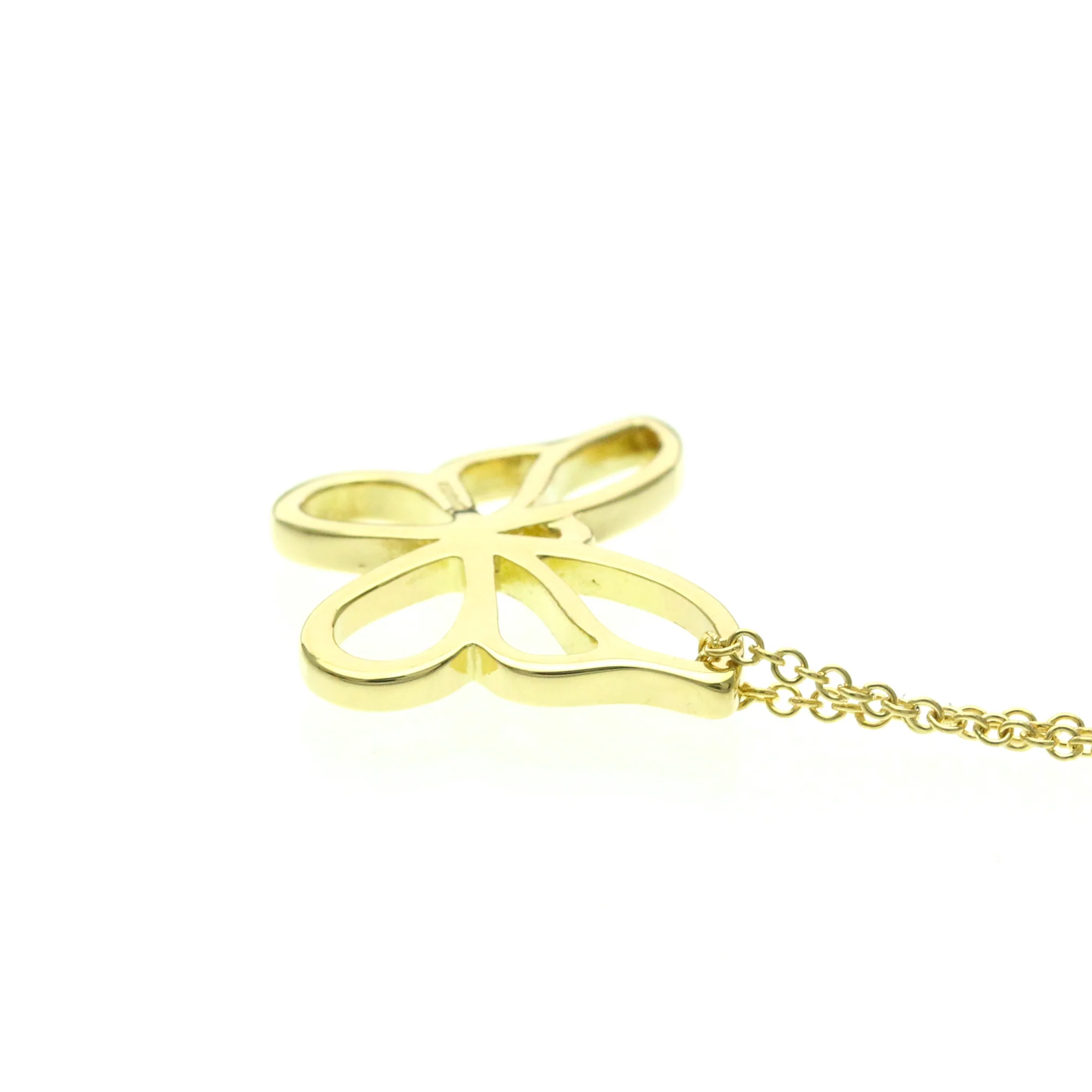 Butterfly Pendant Necklace 18K Yellow Gold - Image 3