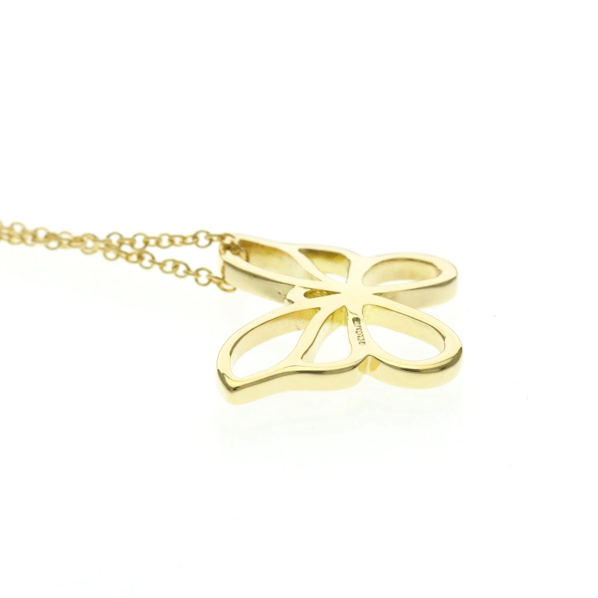 Butterfly Pendant Necklace 18K Yellow Gold - Image 5