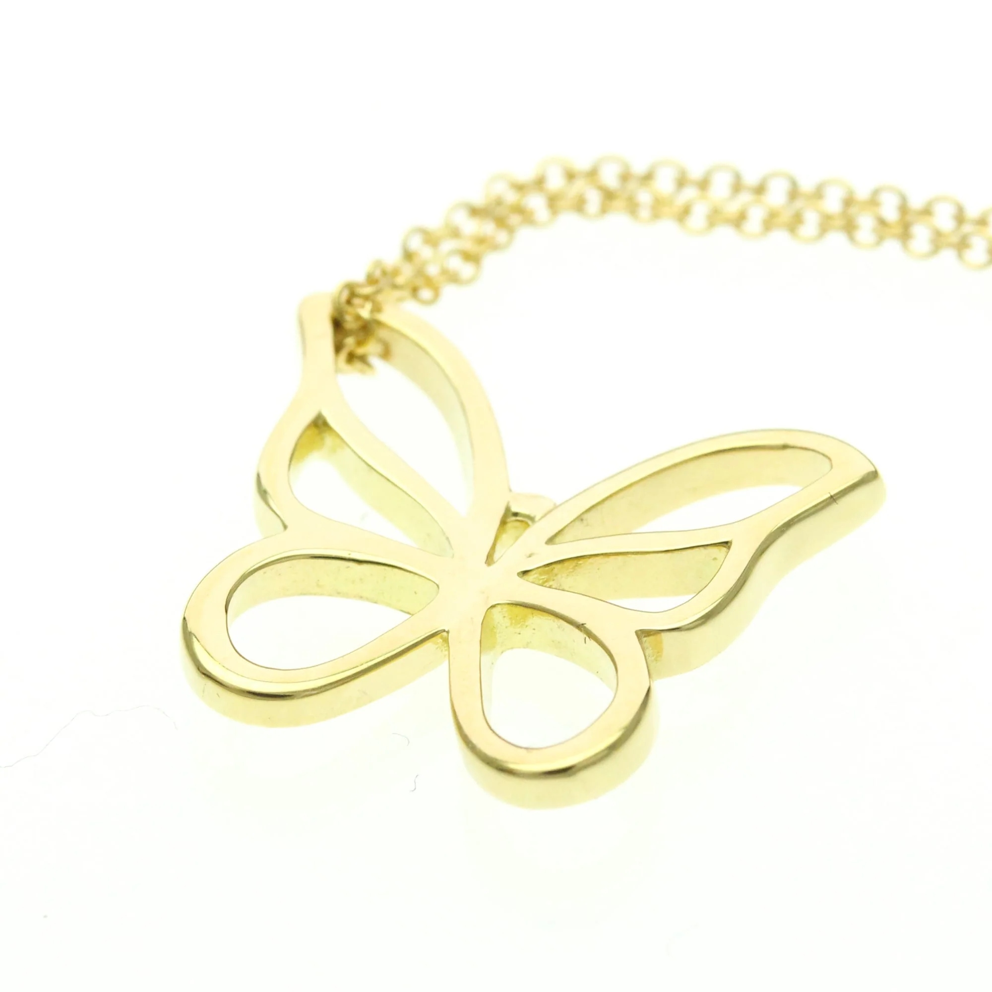 Butterfly Pendant Necklace 18K Yellow Gold - Image 7