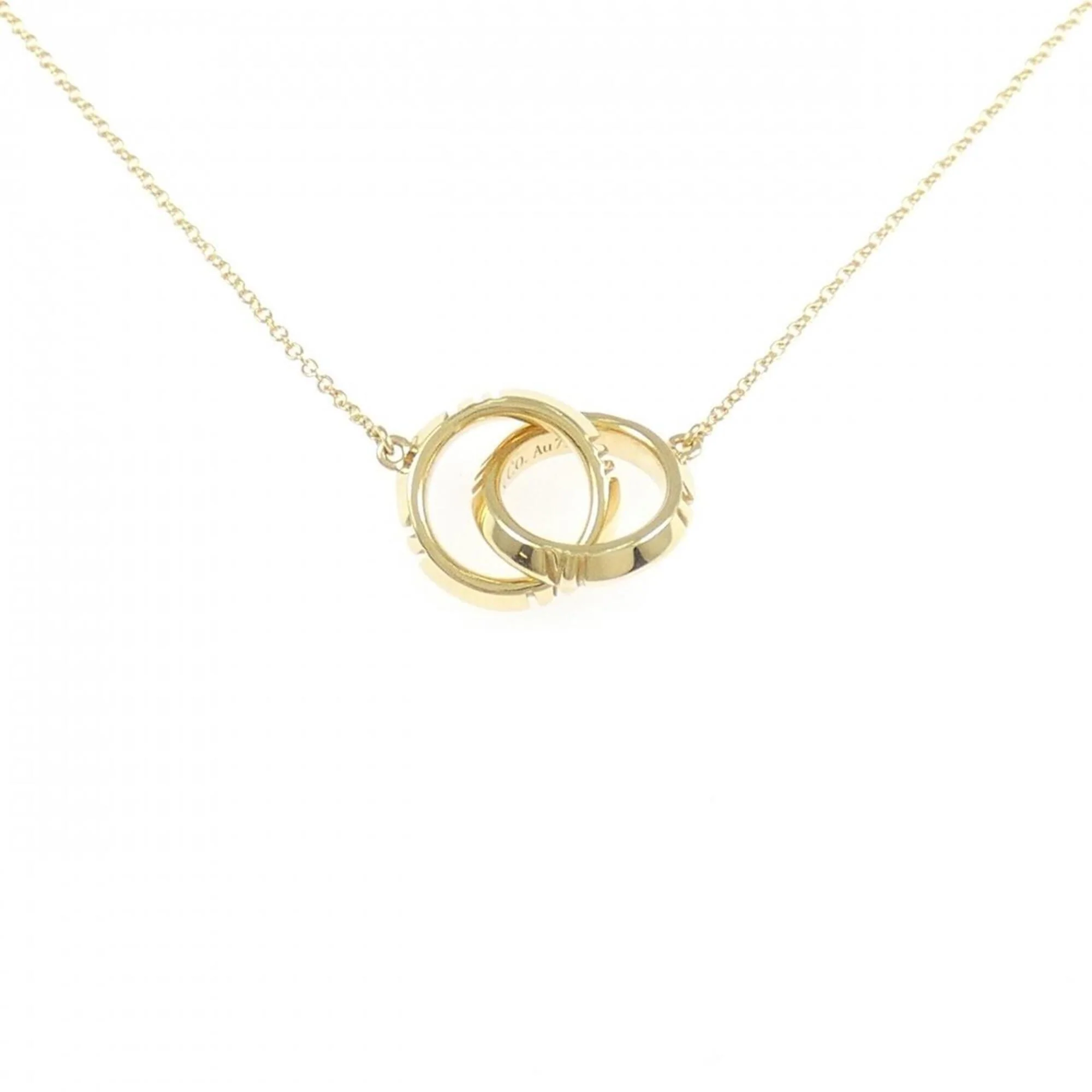 Closed Interlocking Pendant Necklace 18K Yellow Gold