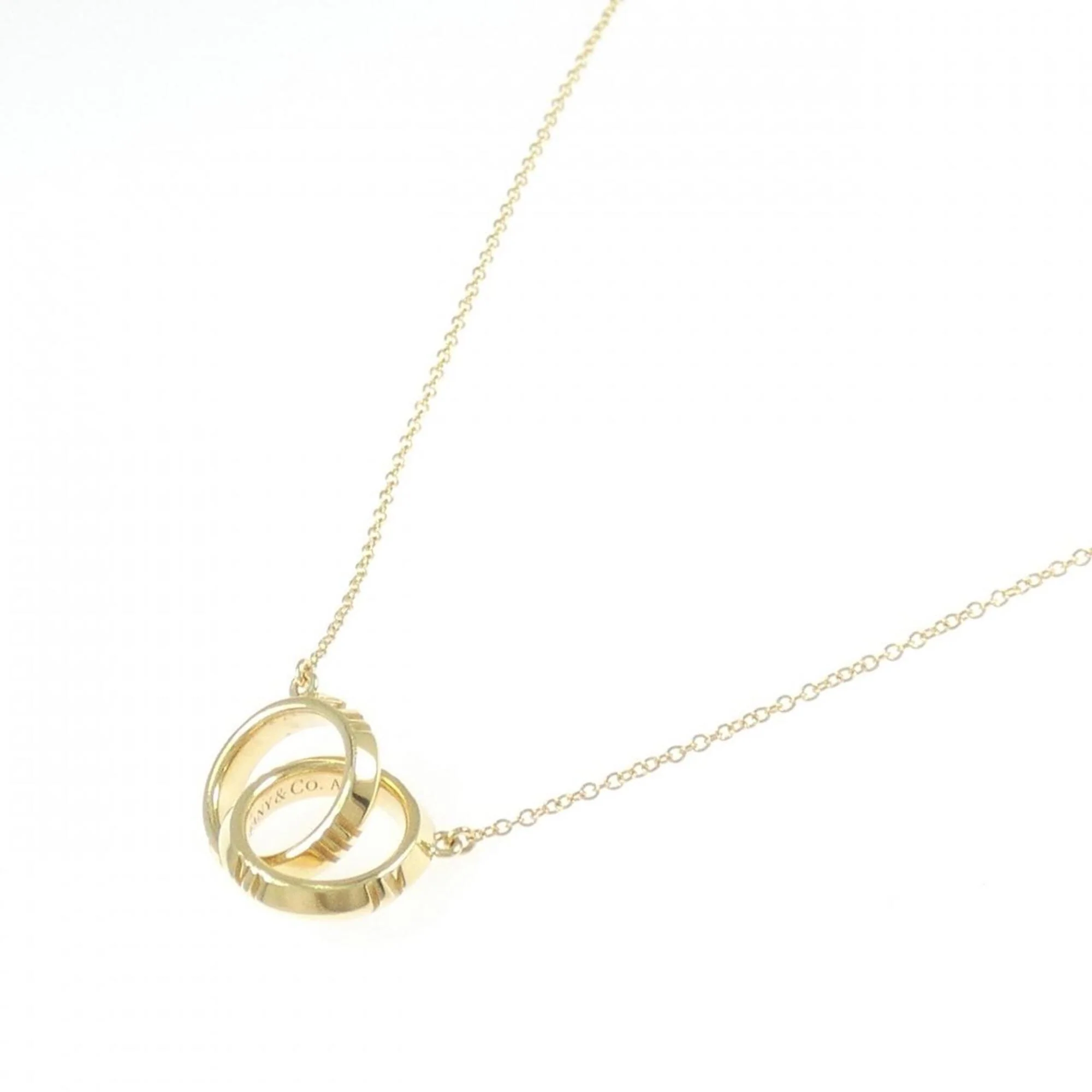 Closed Interlocking Pendant Necklace 18K Yellow Gold - Image 2