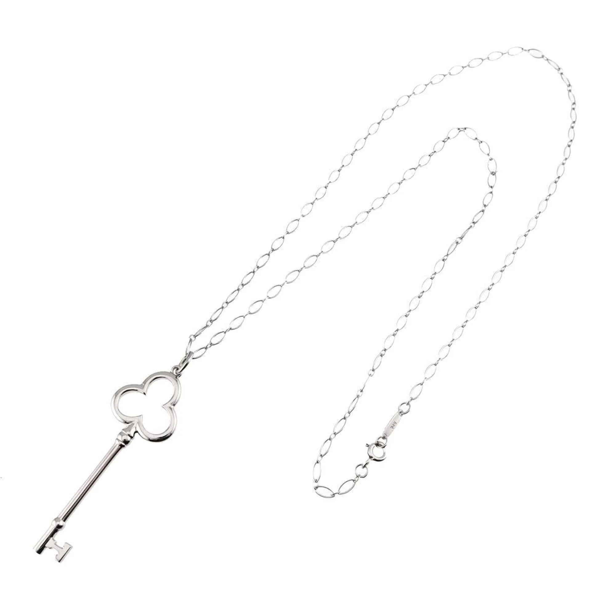 Clover Key Pendant Necklace Sterling Silver - Image 2