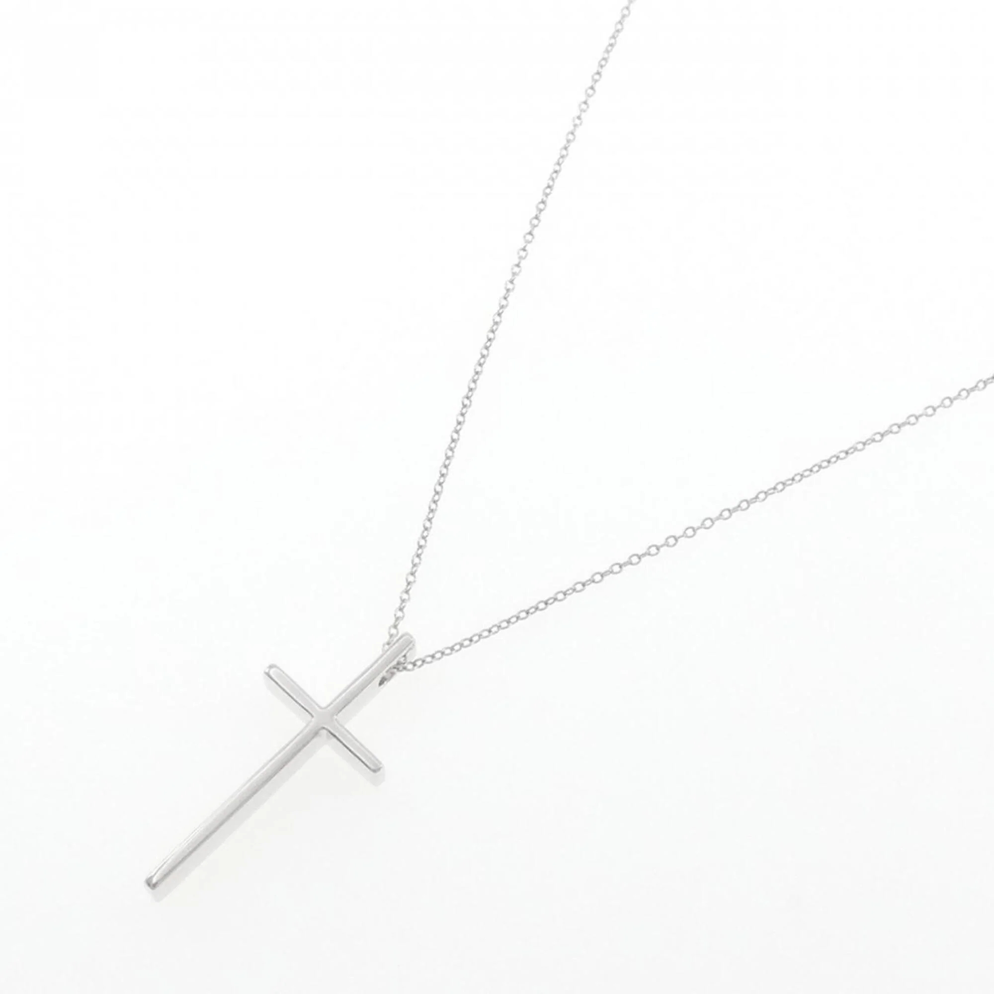 Cross Pendant Necklace 18K White Gold - Image 2