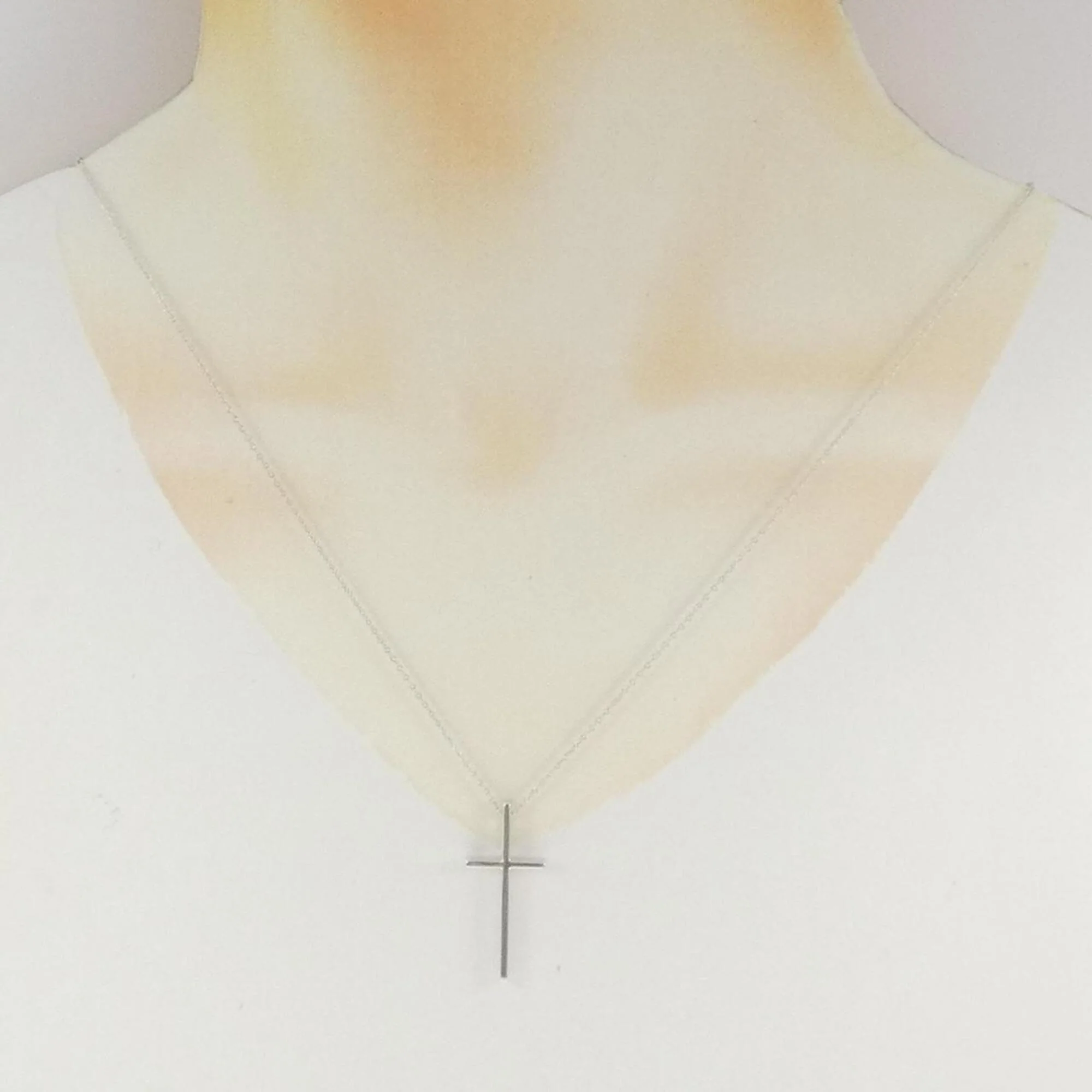 Cross Pendant Necklace 18K White Gold - Image 6