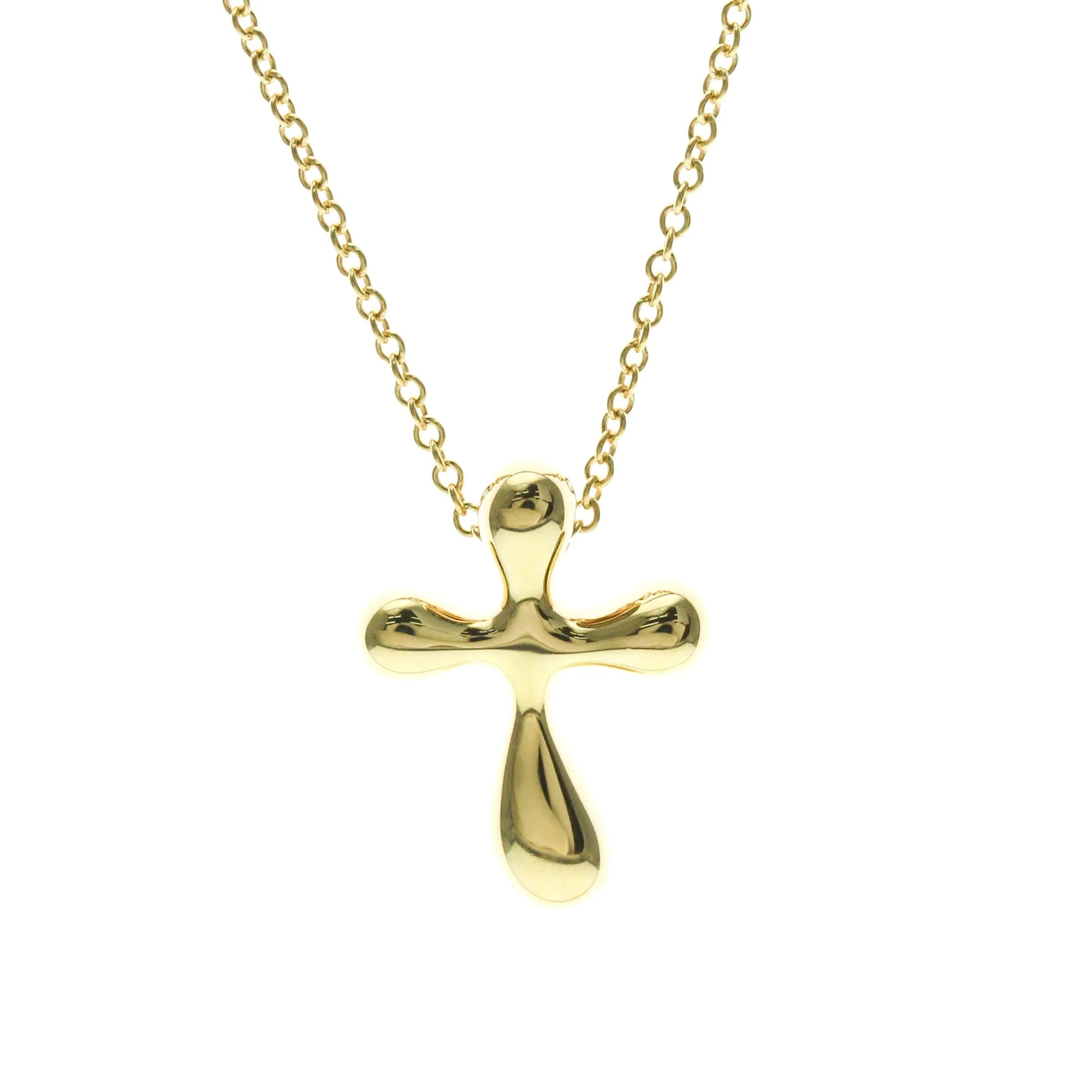 Cross Pendant Necklace 18K Yellow Gold Small