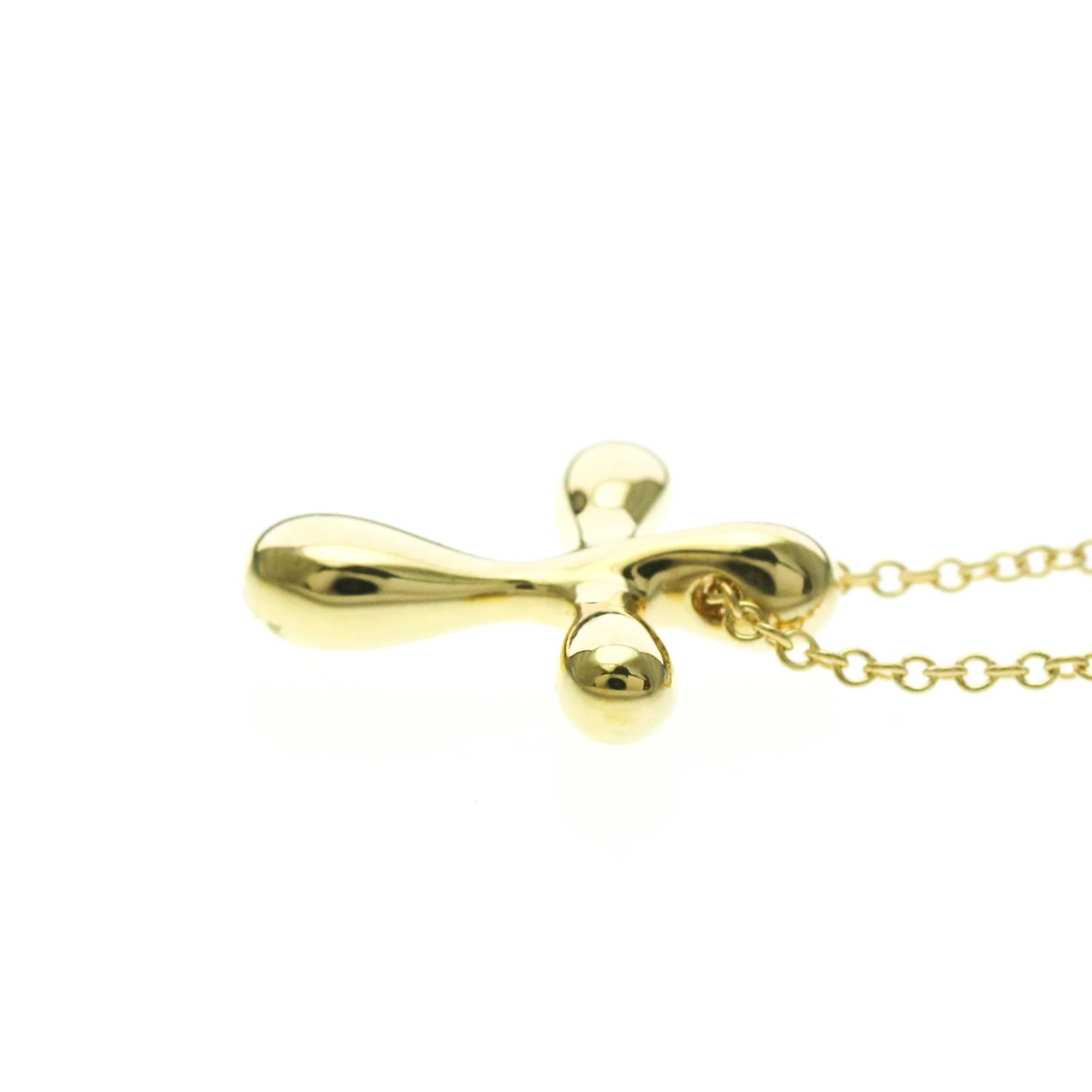 Cross Pendant Necklace 18K Yellow Gold Small - Image 3