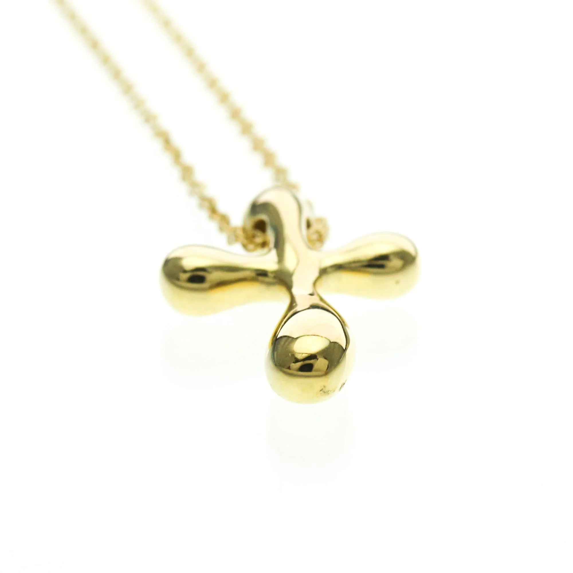 Cross Pendant Necklace 18K Yellow Gold Small - Image 4