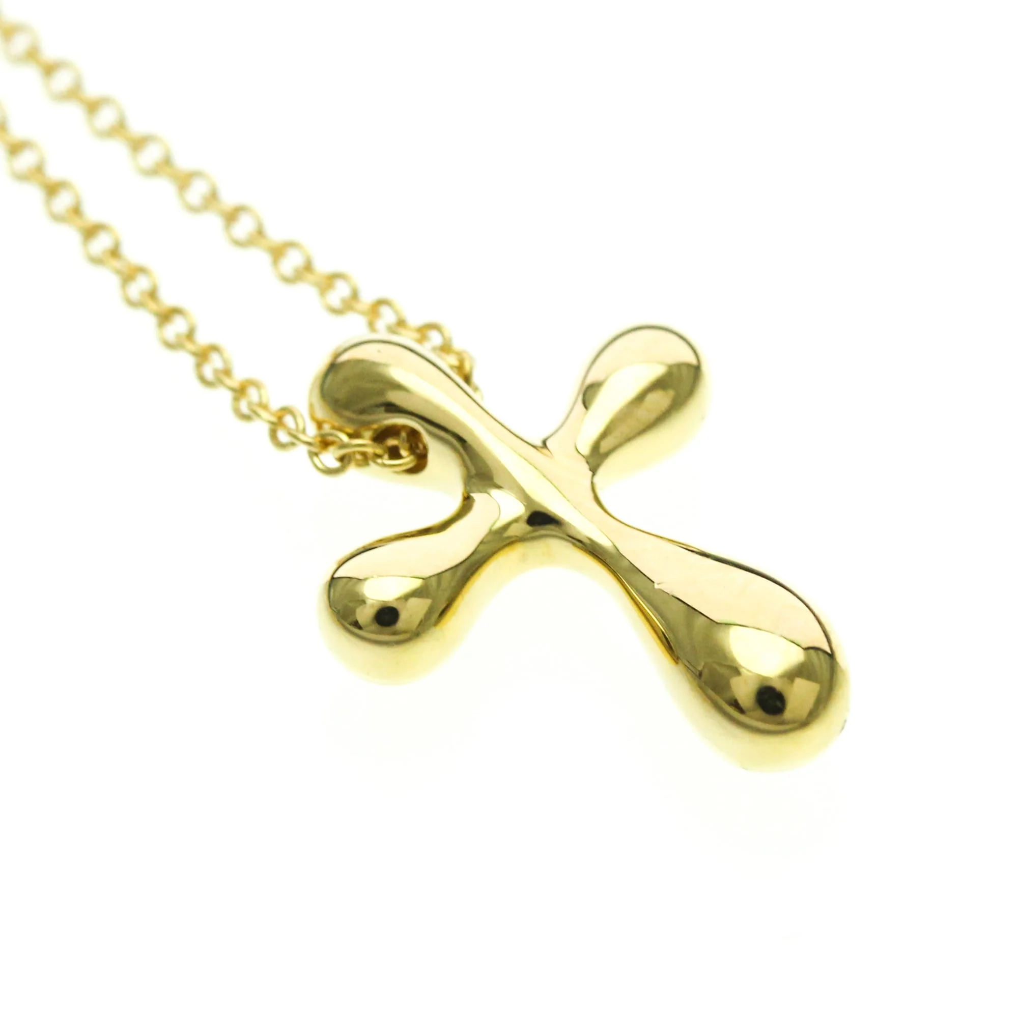 Cross Pendant Necklace 18K Yellow Gold Small - Image 7