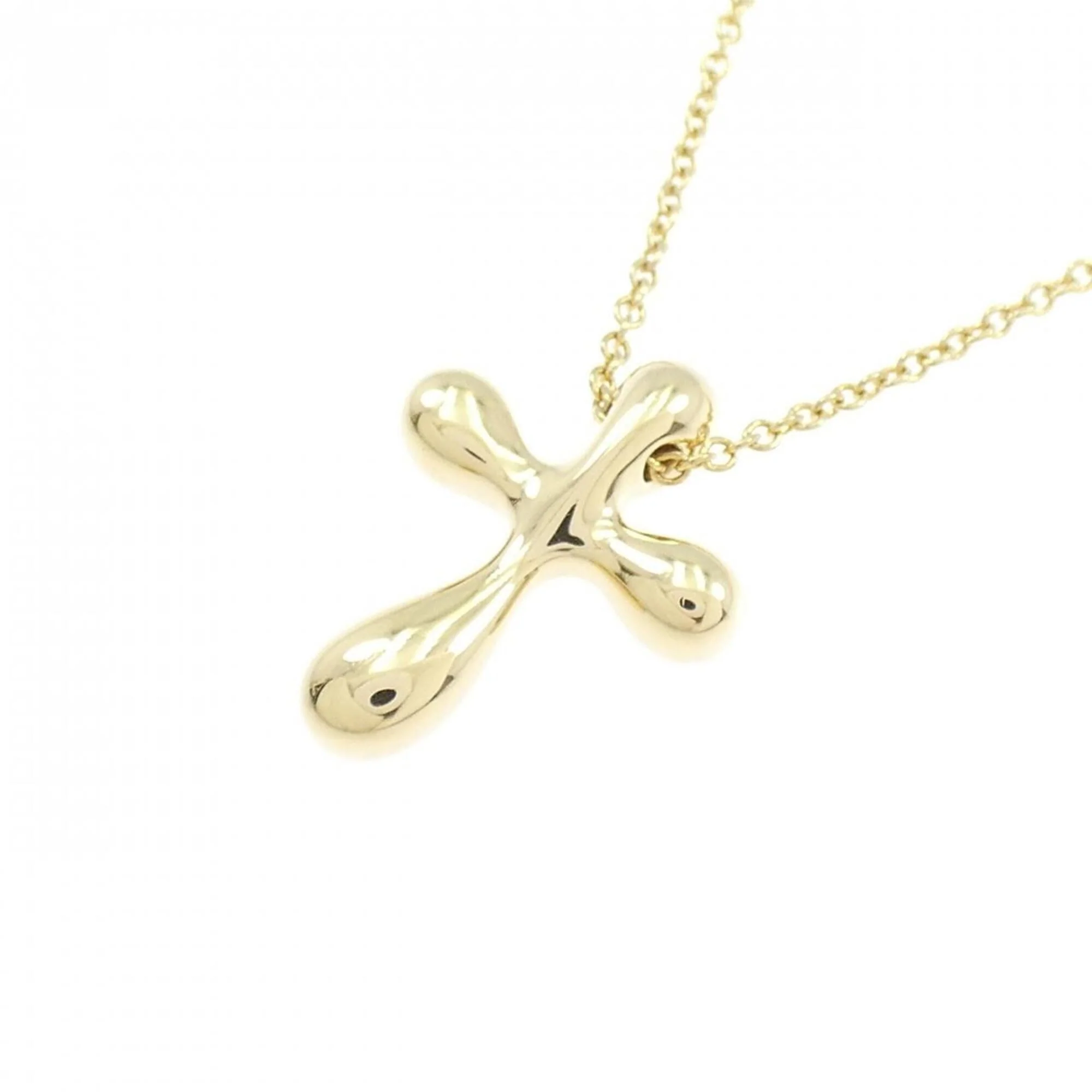Cross Pendant Necklace 18K Yellow Gold Small - Image 3