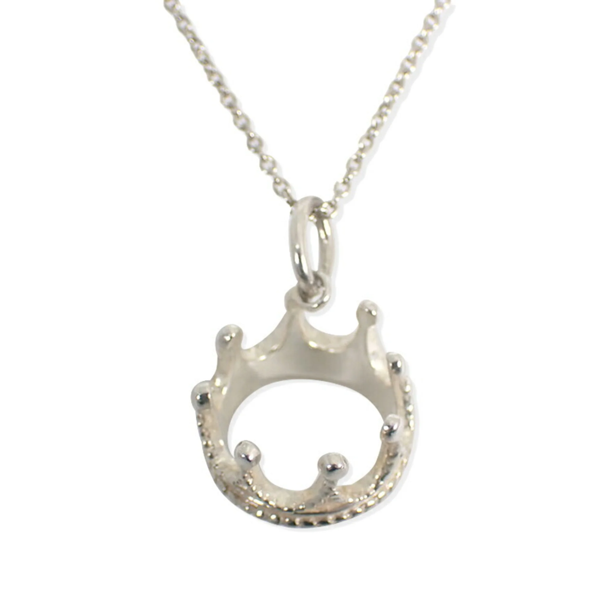 Crown Charm Pendant Necklace Sterling Silver - Image 2