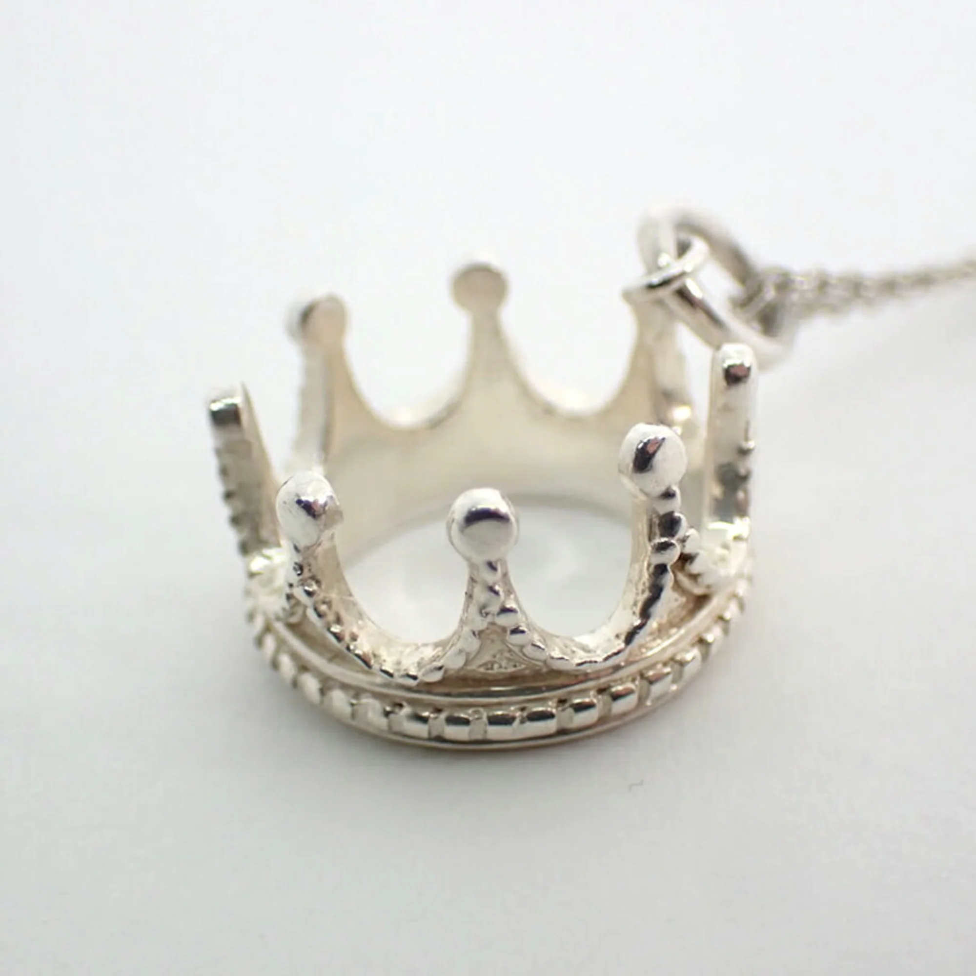 Crown Charm Pendant Necklace Sterling Silver - Image 8