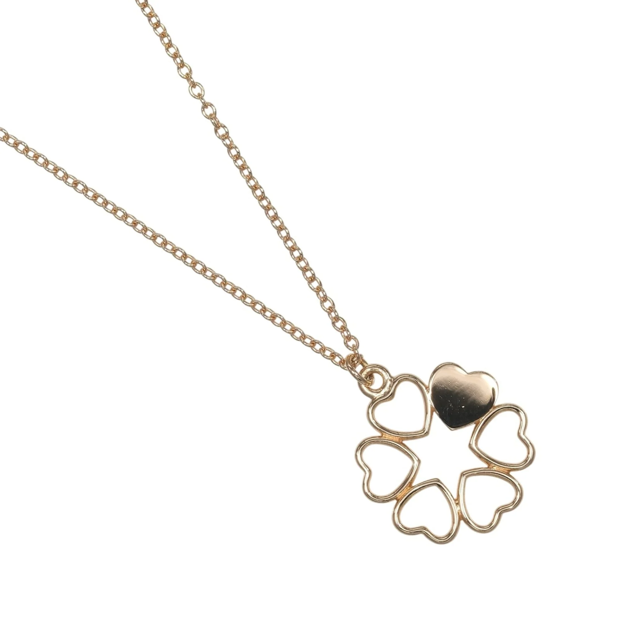 Crown Of Hearts Pendant Necklace 18K Rose Gold