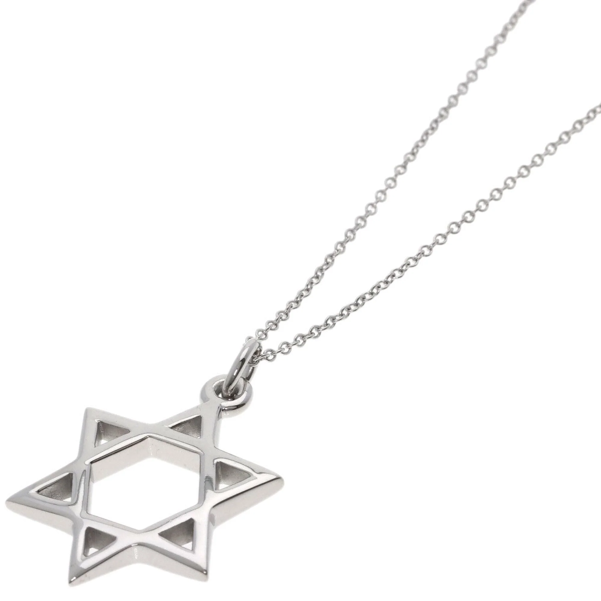 David Pendant Necklace 18K White Gold