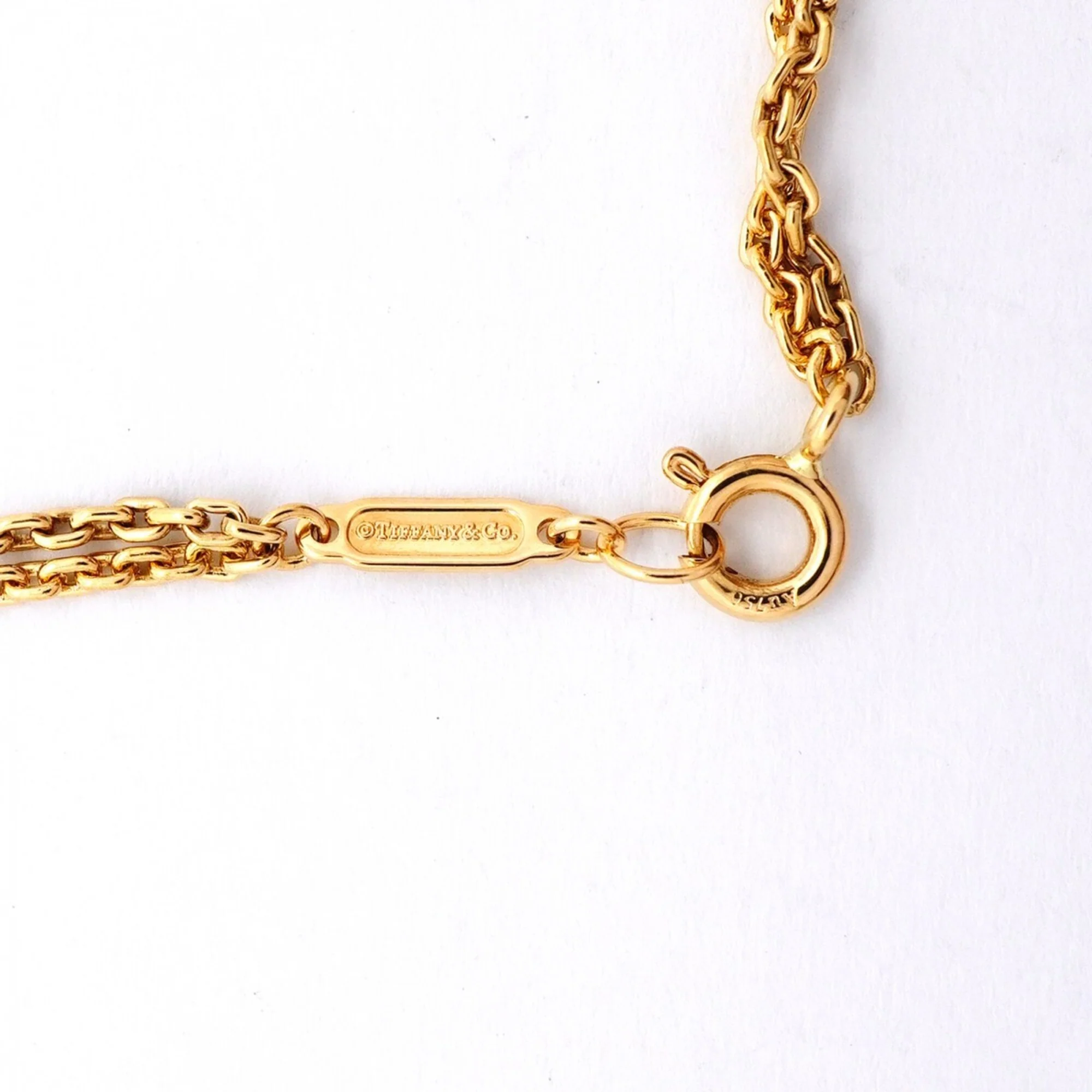 Double Link Pendant Necklace 18K Yellow Gold with Diamond - Image 4