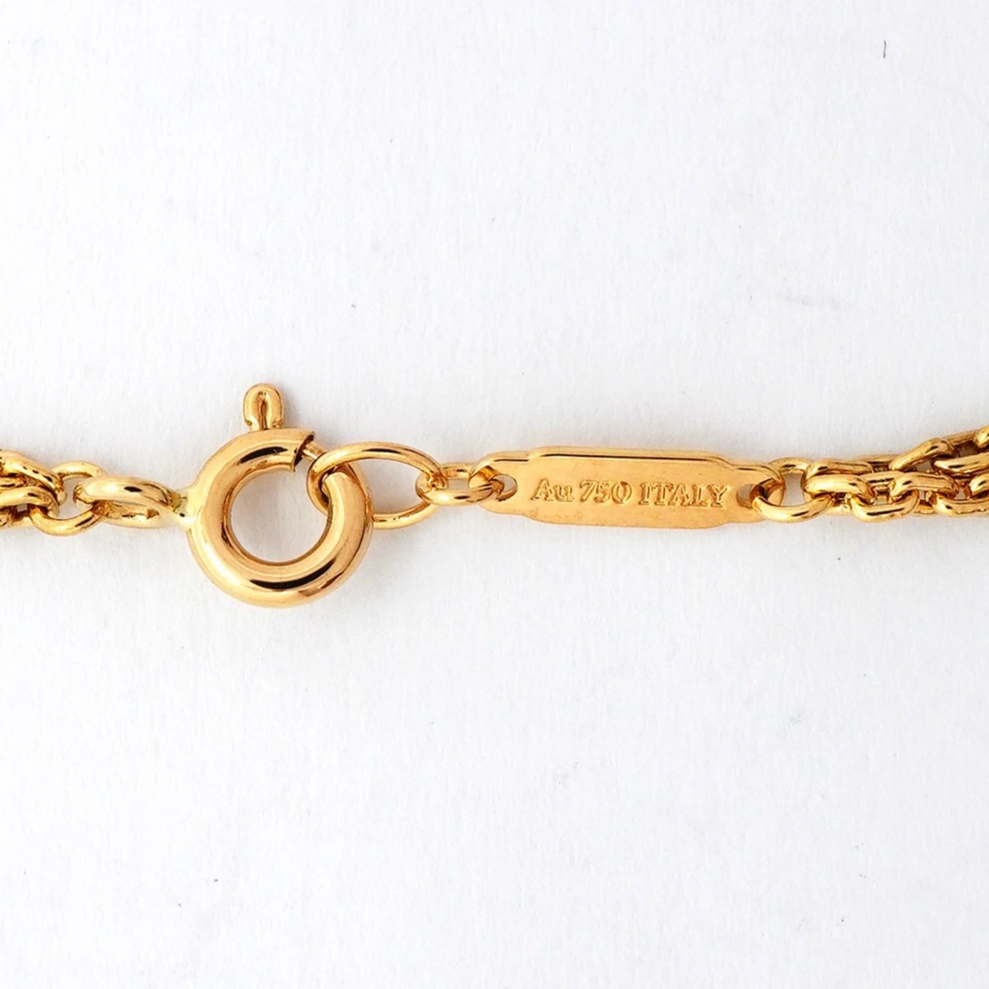 Double Link Pendant Necklace 18K Yellow Gold with Diamond - Image 5