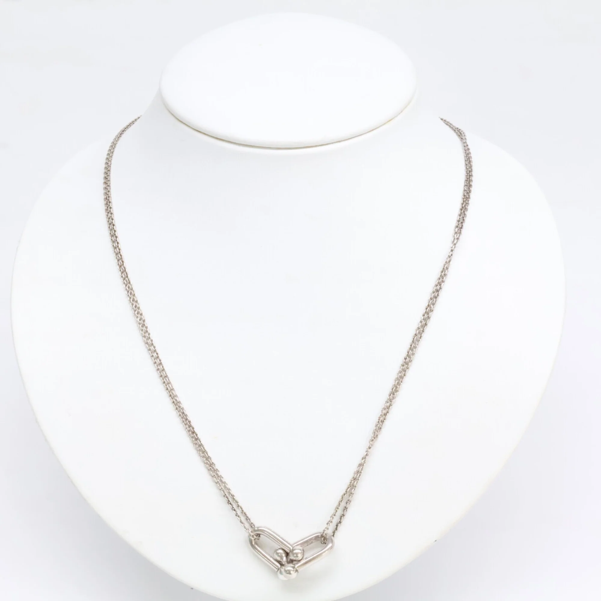 Double Link Pendant Necklace Sterling Silver - Image 6