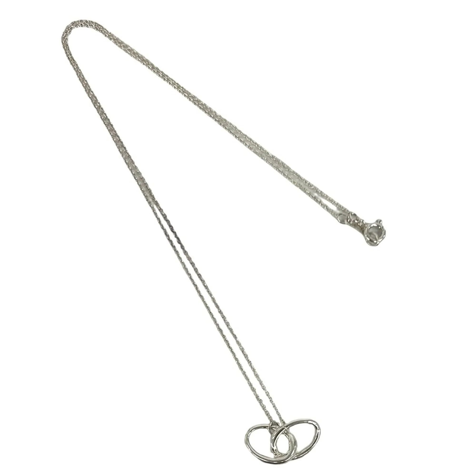 Double Loop Pendant Necklace Sterling Silver - Image 5