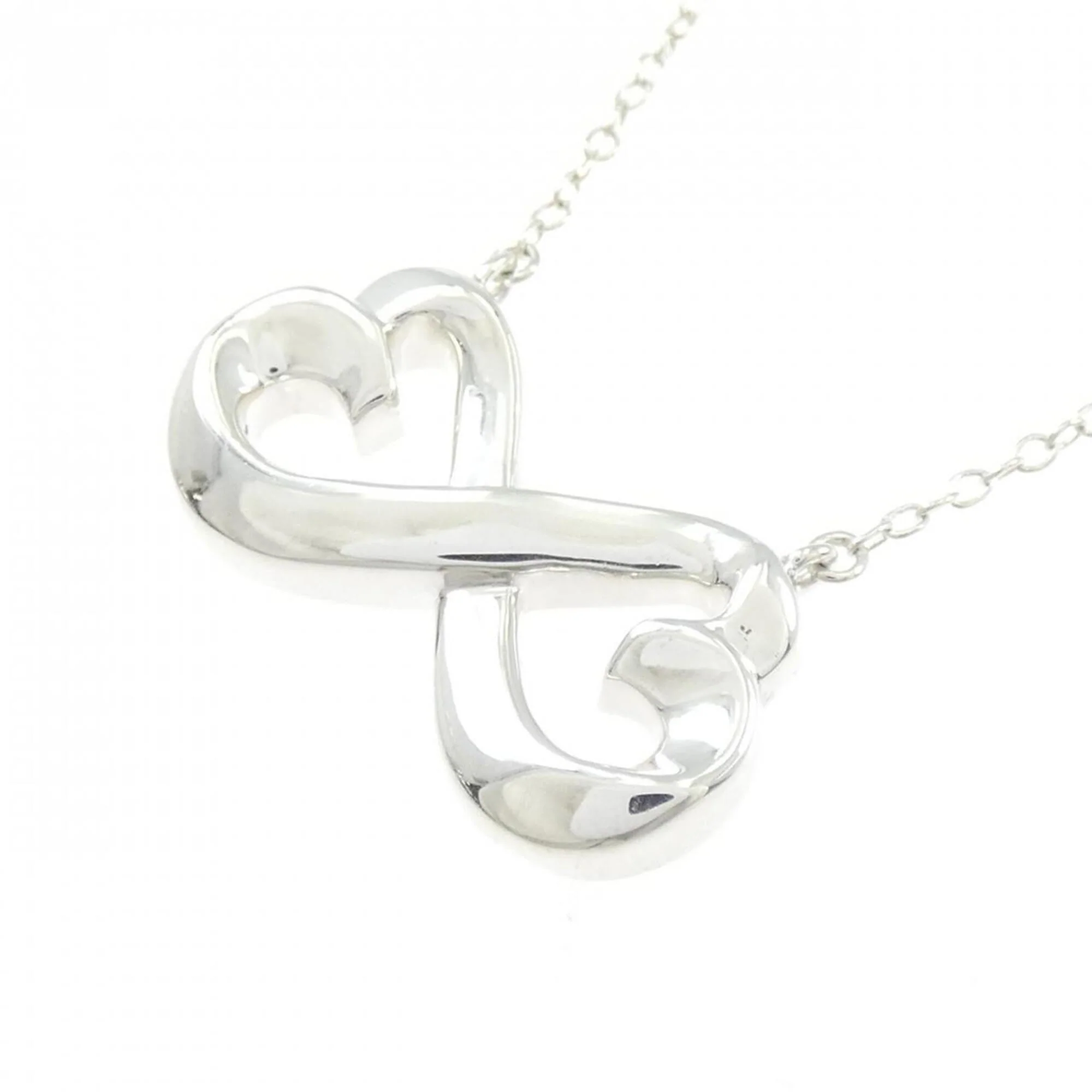 Double Loving Heart Pendant Necklace Sterling Silver - Image 3