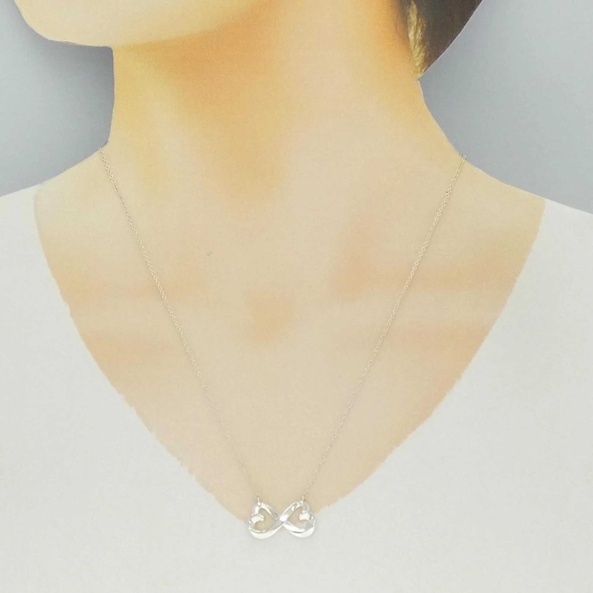 Double Loving Heart Pendant Necklace Sterling Silver - Image 6