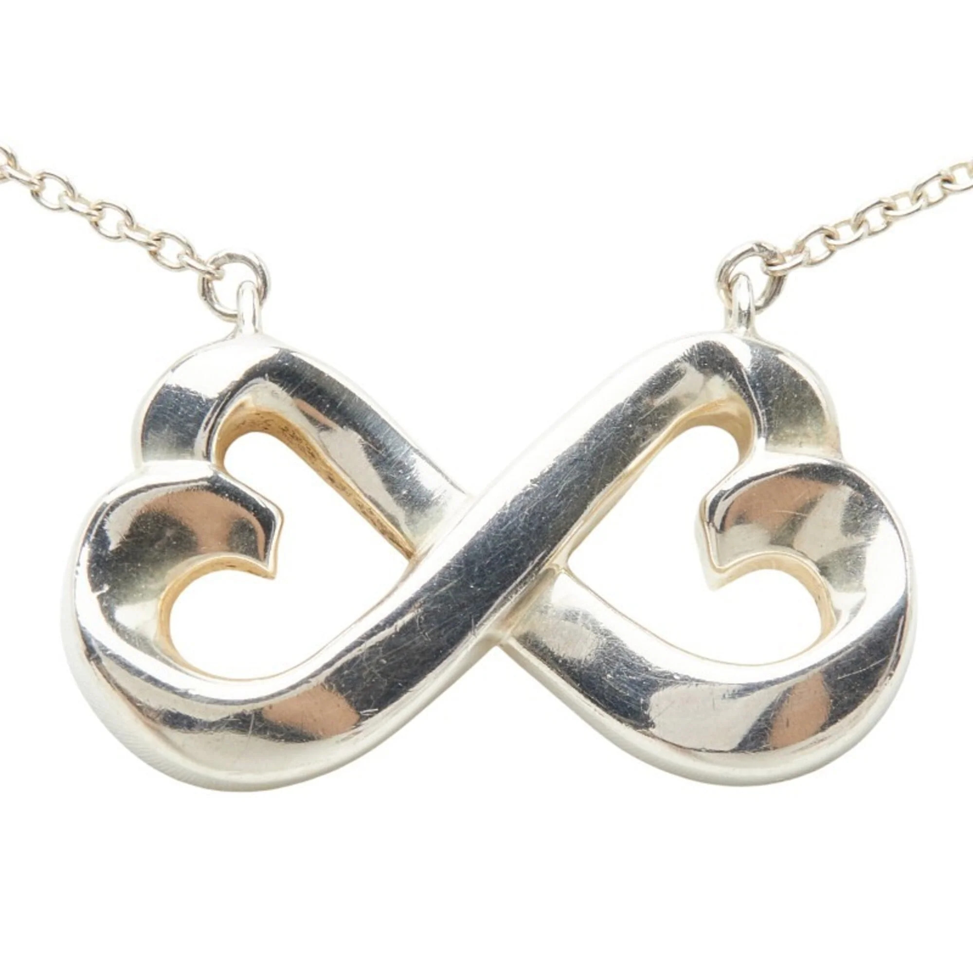 Double Loving Heart Pendant Necklace Sterling Silver - Image 2