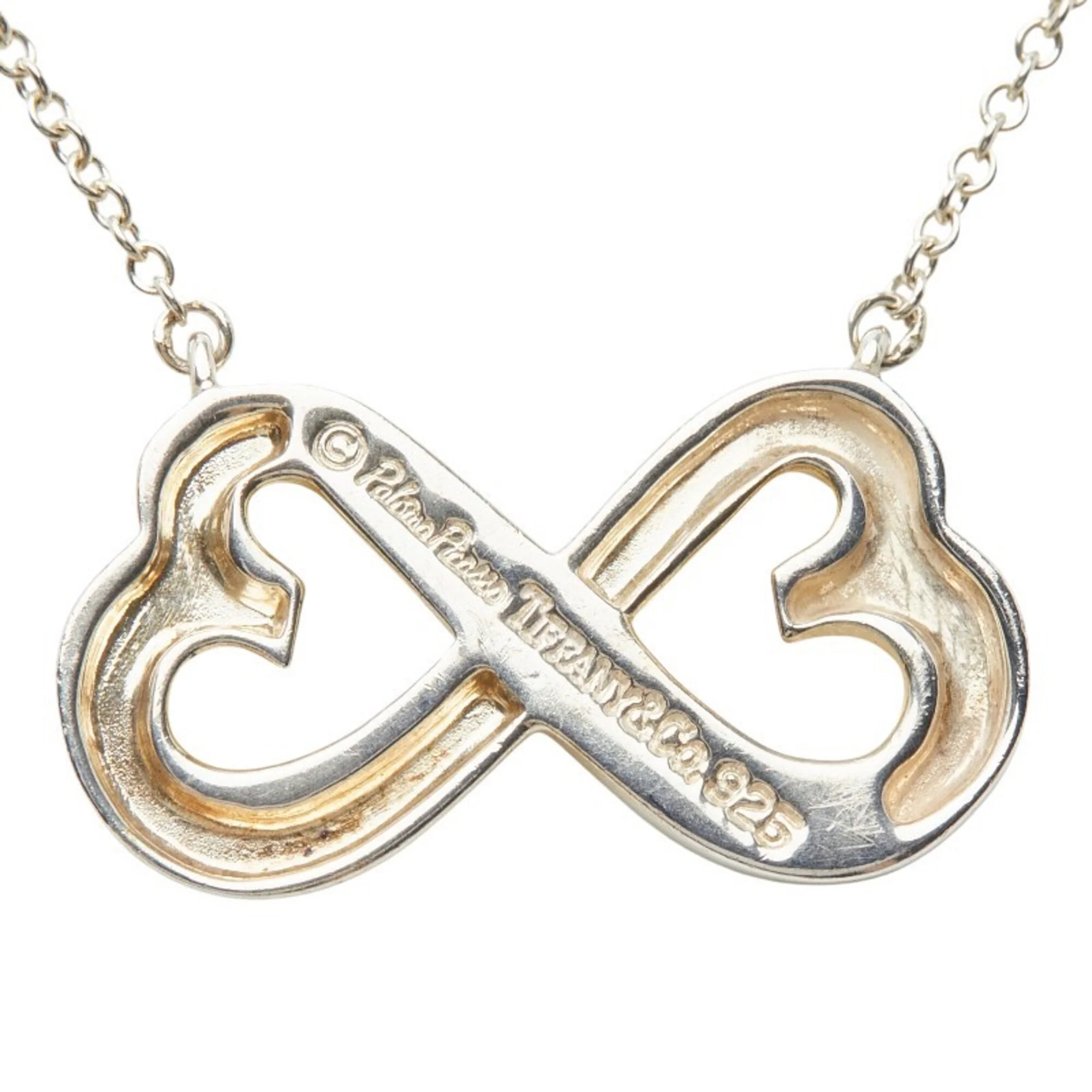 Double Loving Heart Pendant Necklace Sterling Silver - Image 3