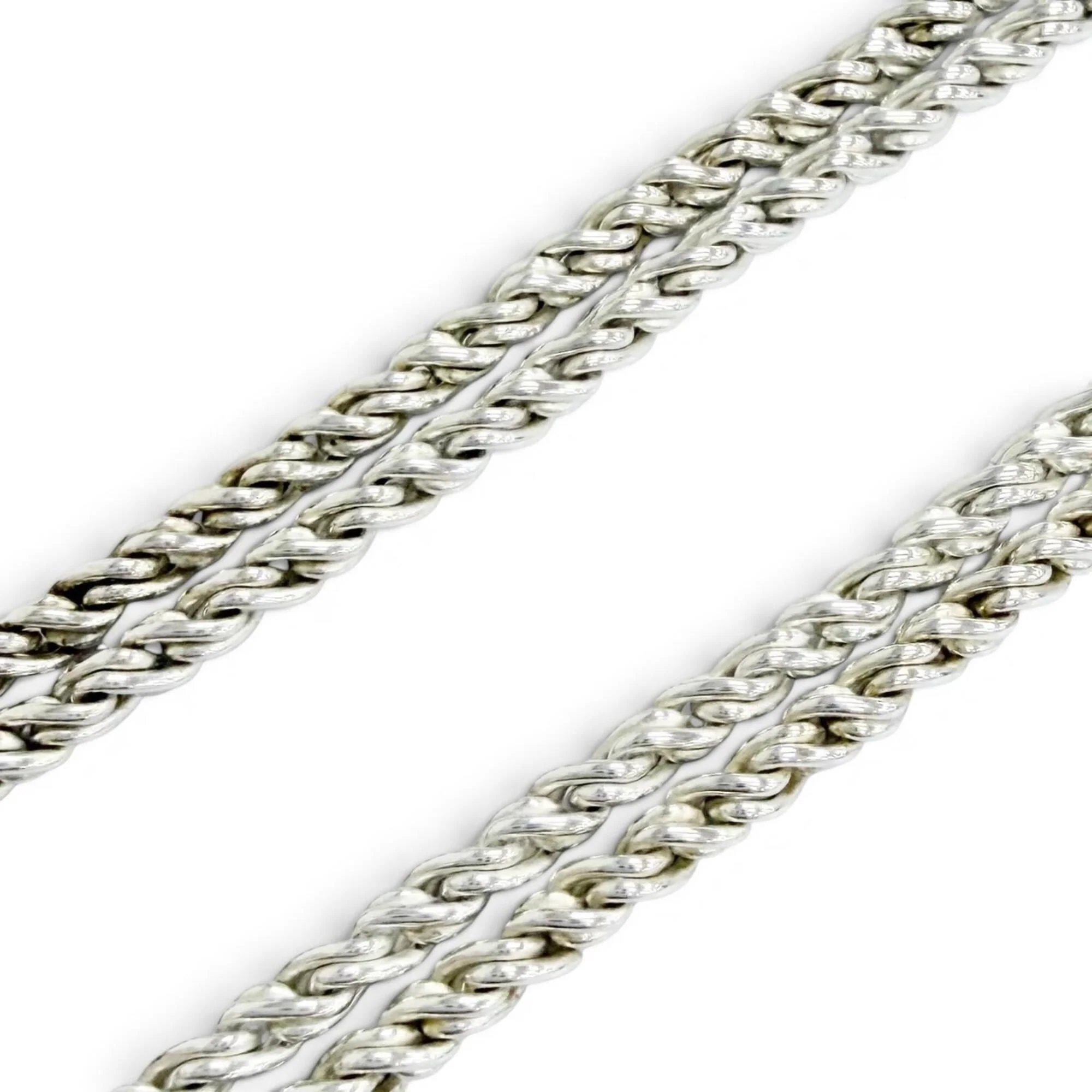 Double Rope Heart Choker Necklace Sterling Silver - Image 5