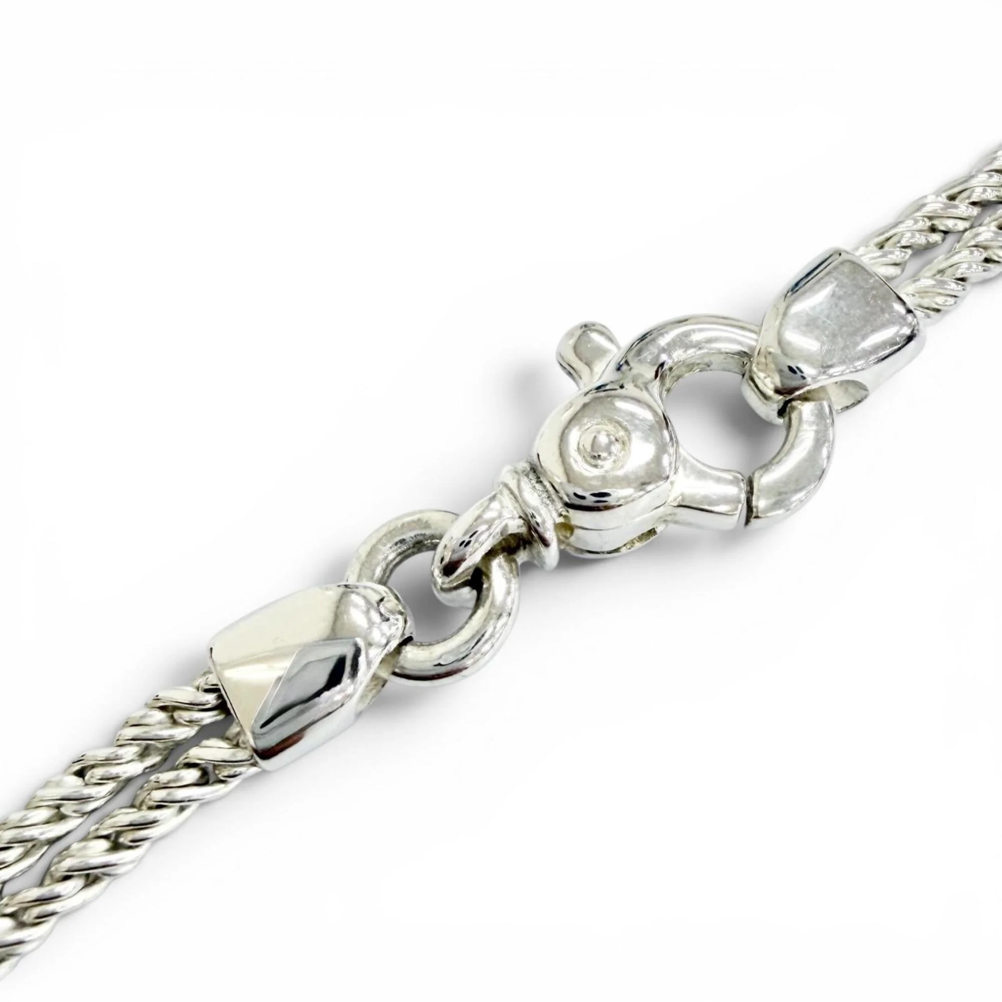 Double Rope Heart Choker Necklace Sterling Silver - Image 6