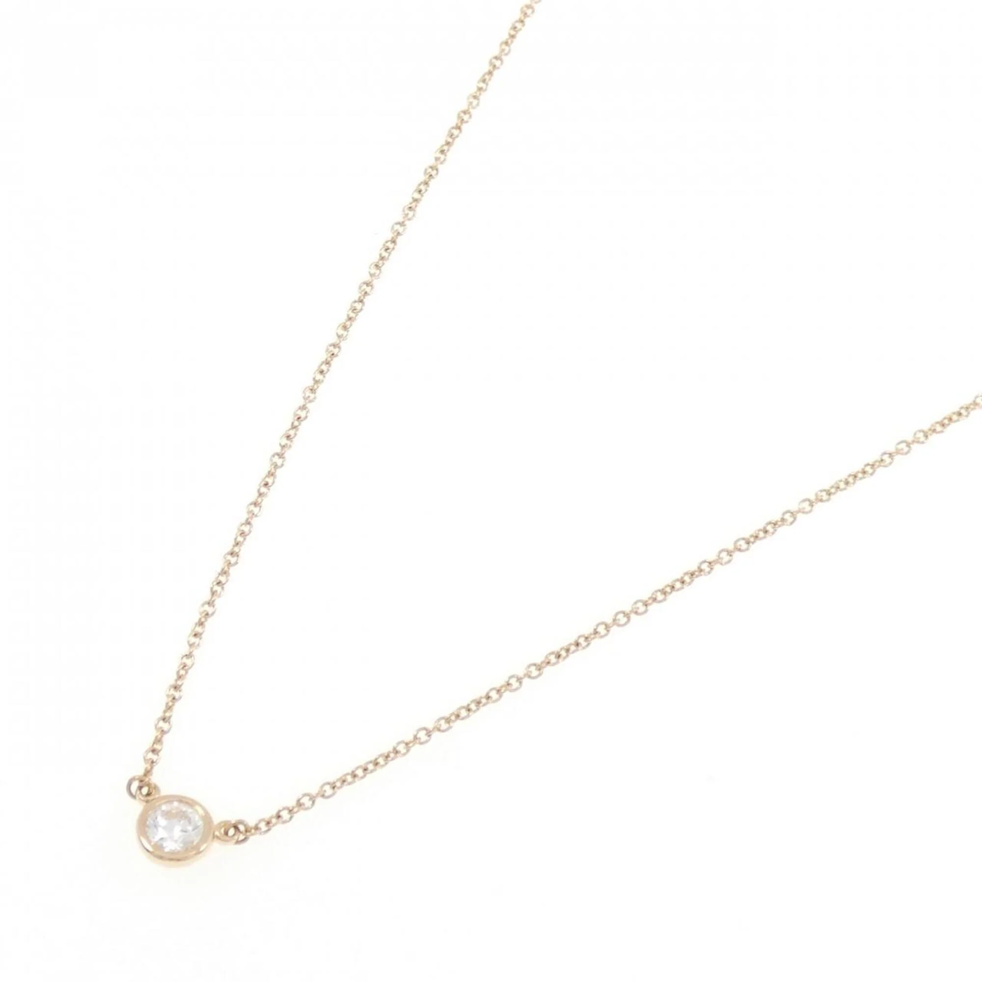 Elsa Peretti Diamonds By The Yard Pendant Necklace 18K Rose Gold and Diamond 0.10-0.19CT - Image 2