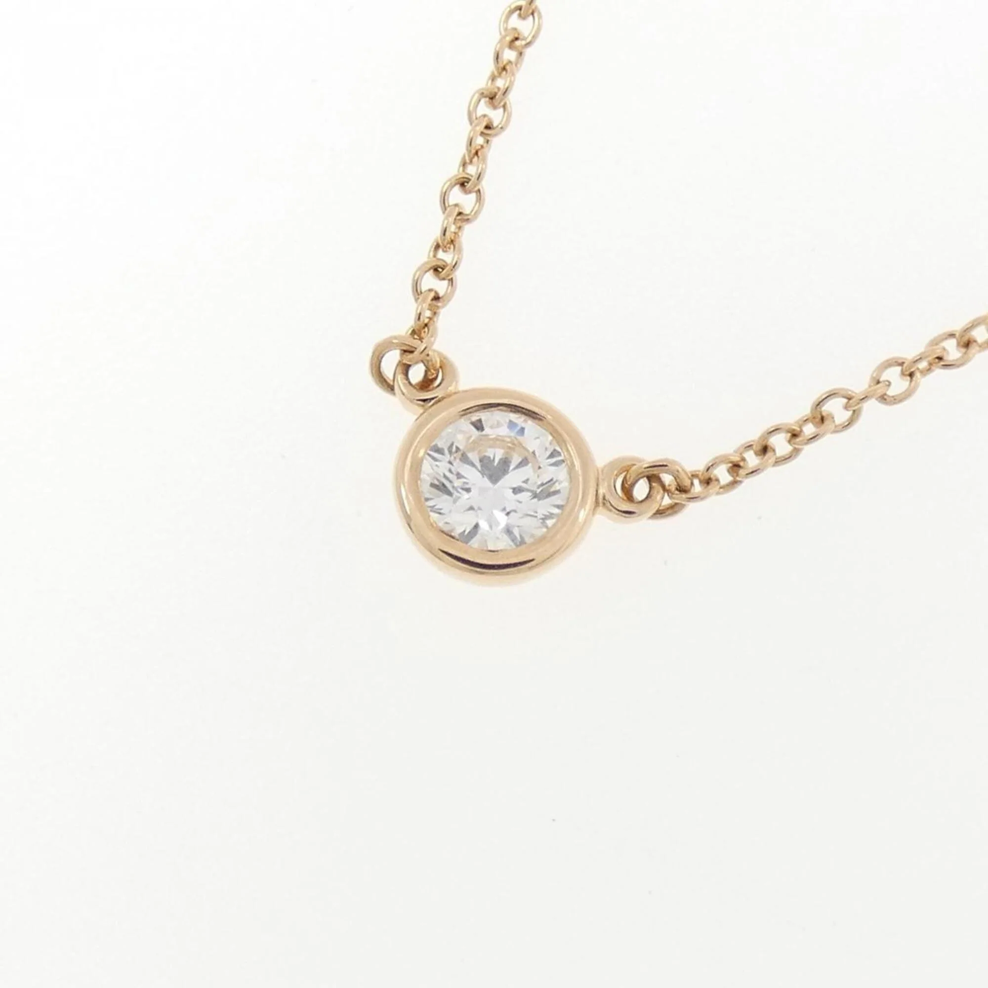 Elsa Peretti Diamonds By The Yard Pendant Necklace 18K Rose Gold and Diamond 0.10-0.19CT - Image 3