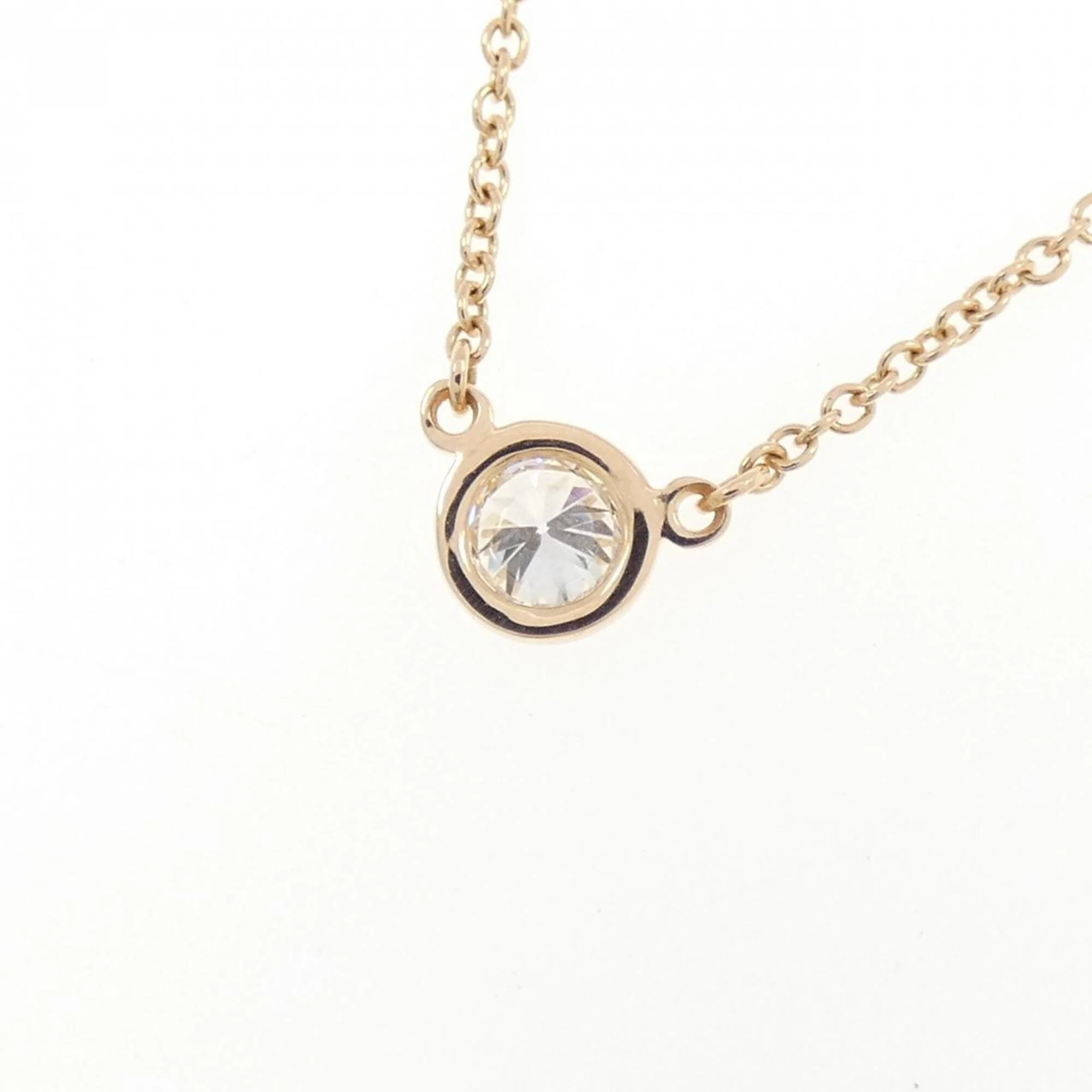 Elsa Peretti Diamonds By The Yard Pendant Necklace 18K Rose Gold and Diamond 0.10-0.19CT - Image 4