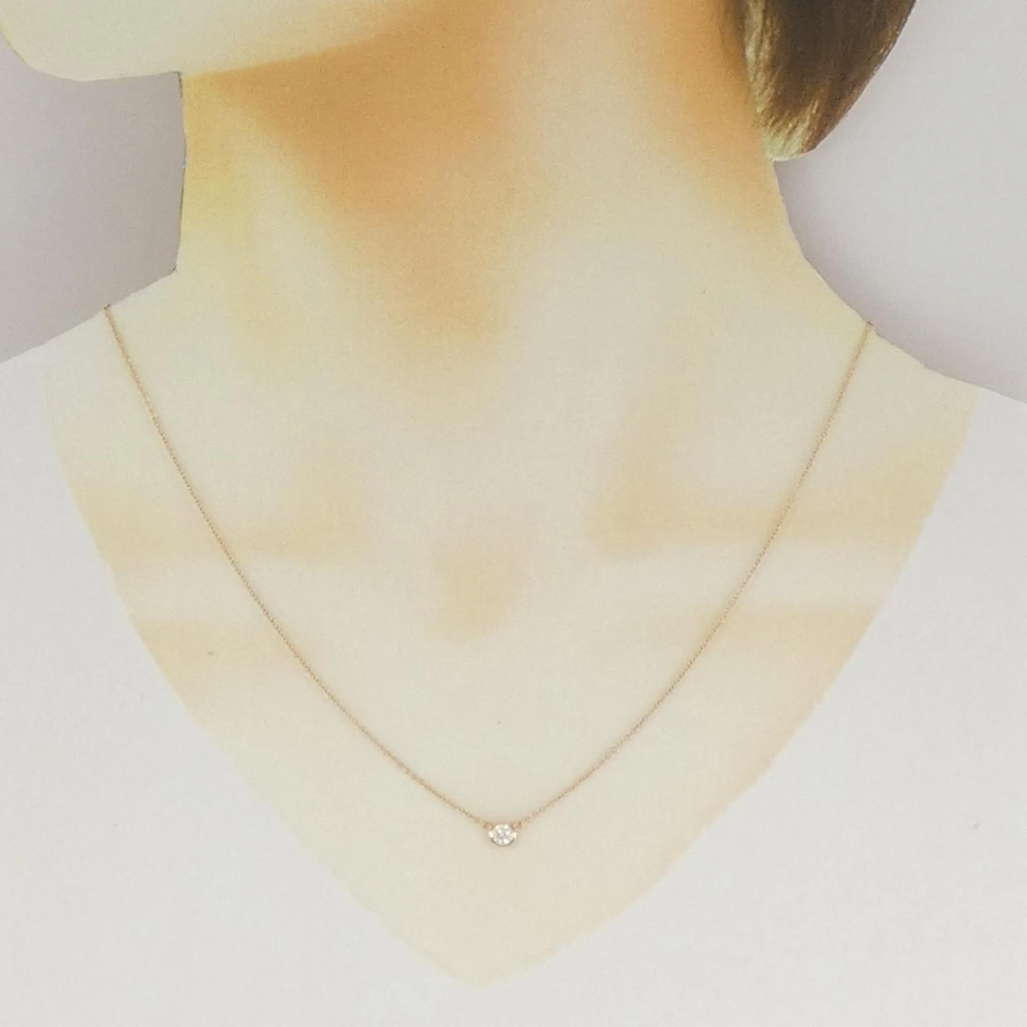 Elsa Peretti Diamonds By The Yard Pendant Necklace 18K Rose Gold and Diamond 0.10-0.19CT - Image 6