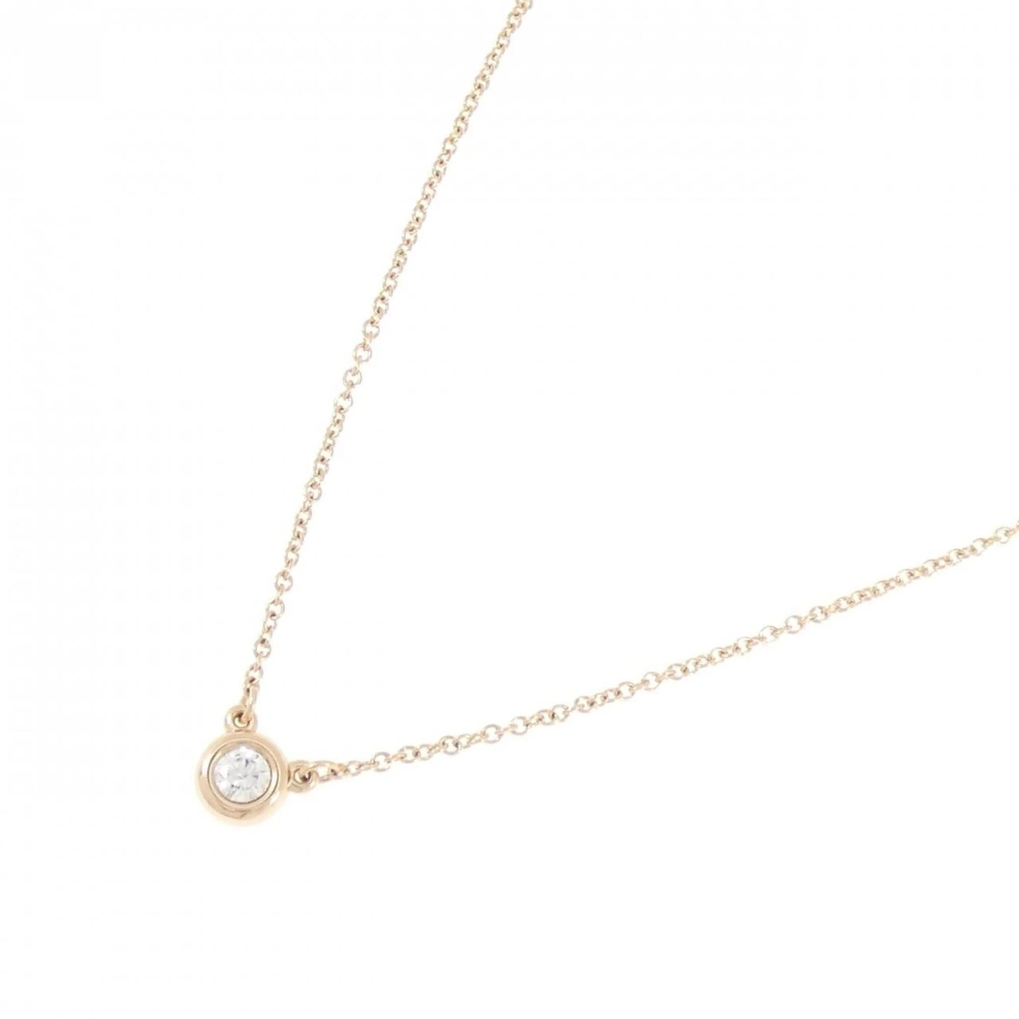 Elsa Peretti Diamonds By The Yard Pendant Necklace 18K Rose Gold and Diamond 0.10-0.19CT - Image 2