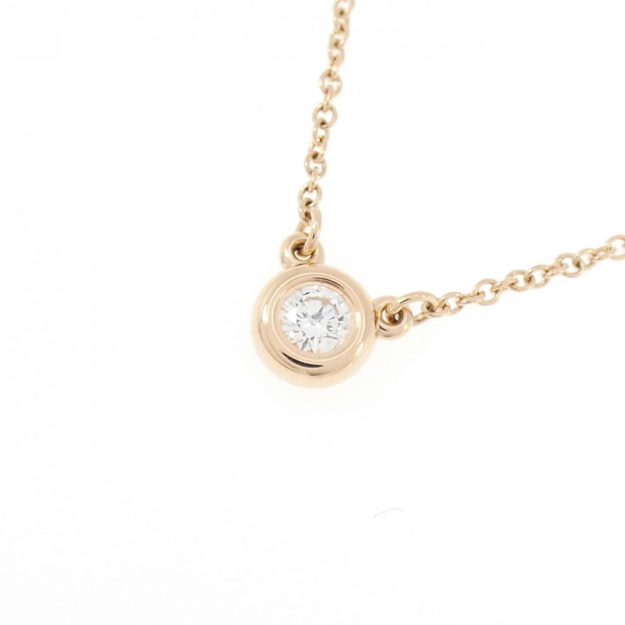 Elsa Peretti Diamonds By The Yard Pendant Necklace 18K Rose Gold and Diamond 0.10-0.19CT - Image 3