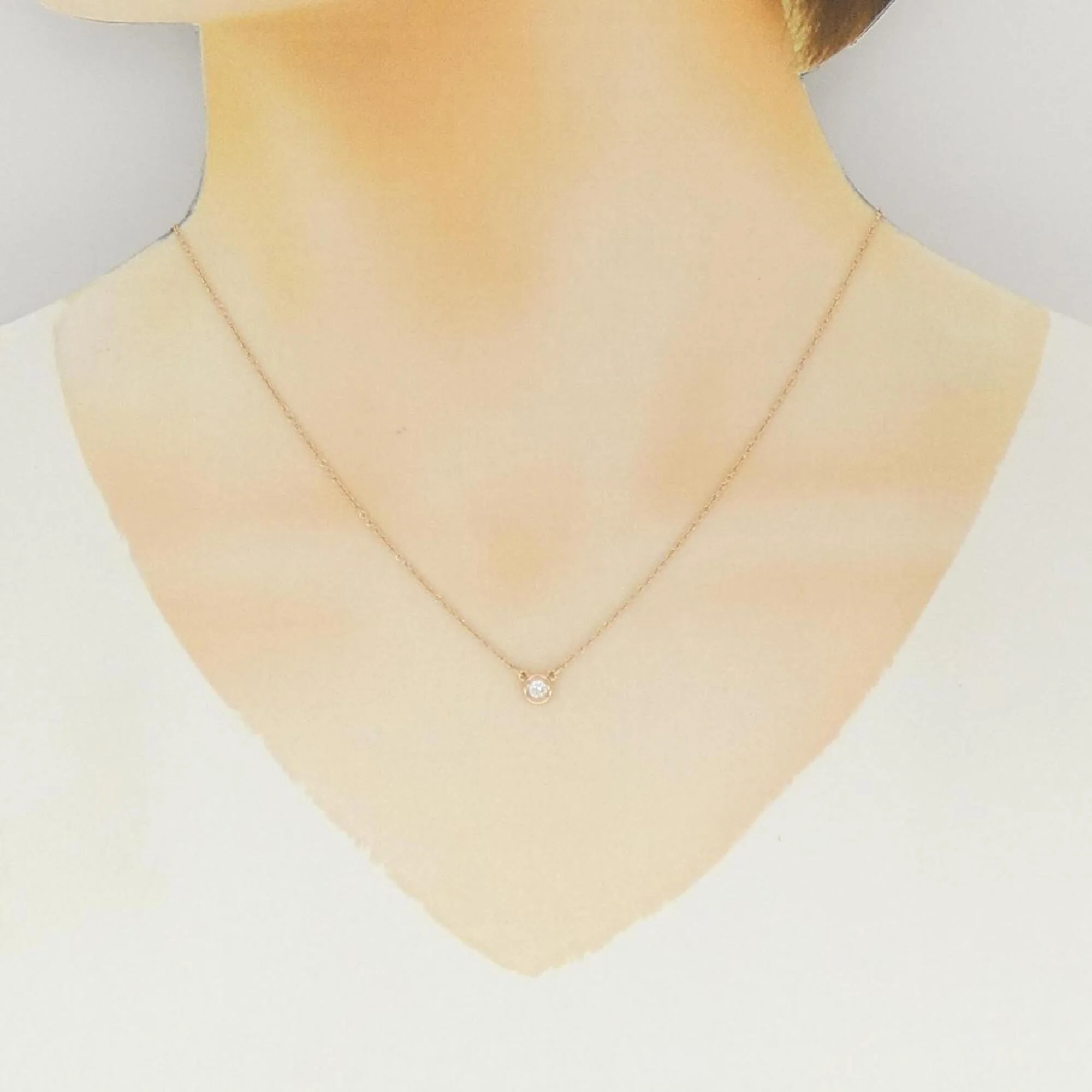 Elsa Peretti Diamonds By The Yard Pendant Necklace 18K Rose Gold and Diamond 0.10-0.19CT - Image 6