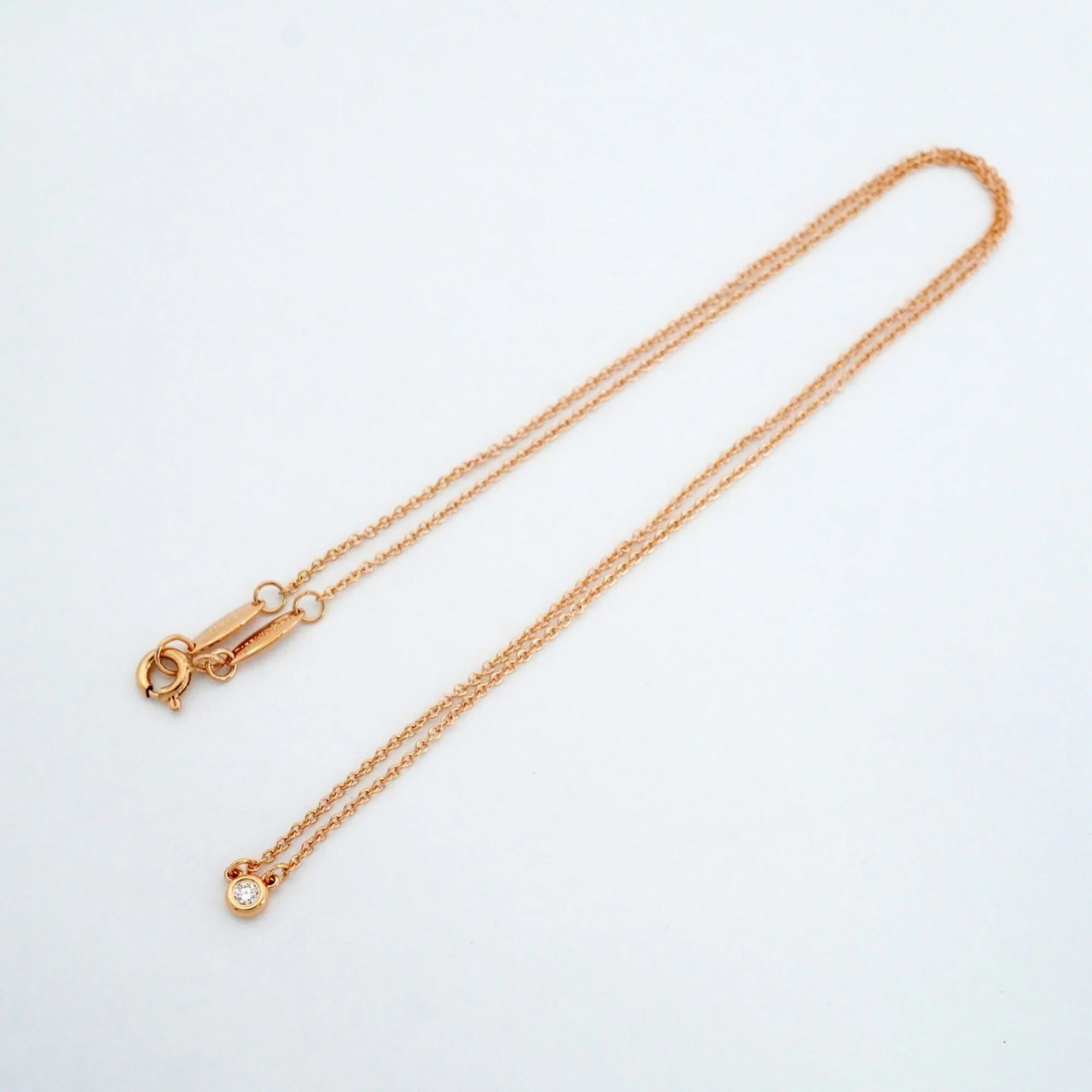 Elsa Peretti Diamonds By The Yard Pendant Necklace 18K Rose Gold and Diamond - Image 3