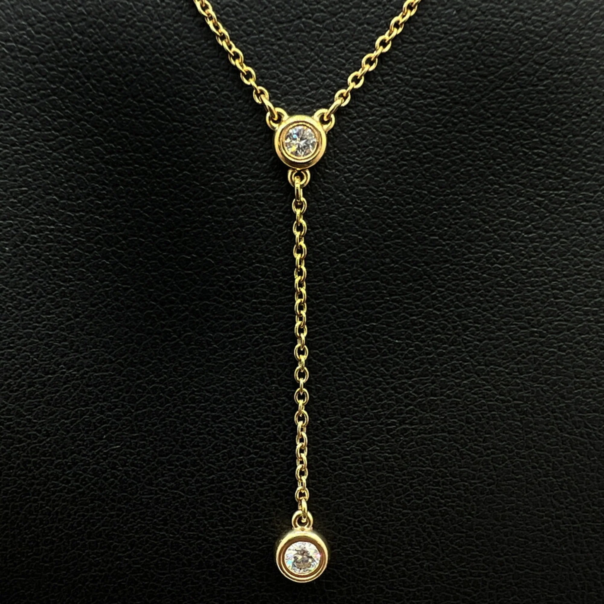 Elsa Peretti Diamonds By The Yard Pendant Necklace 18K Rose Gold and Diamond - Image 9