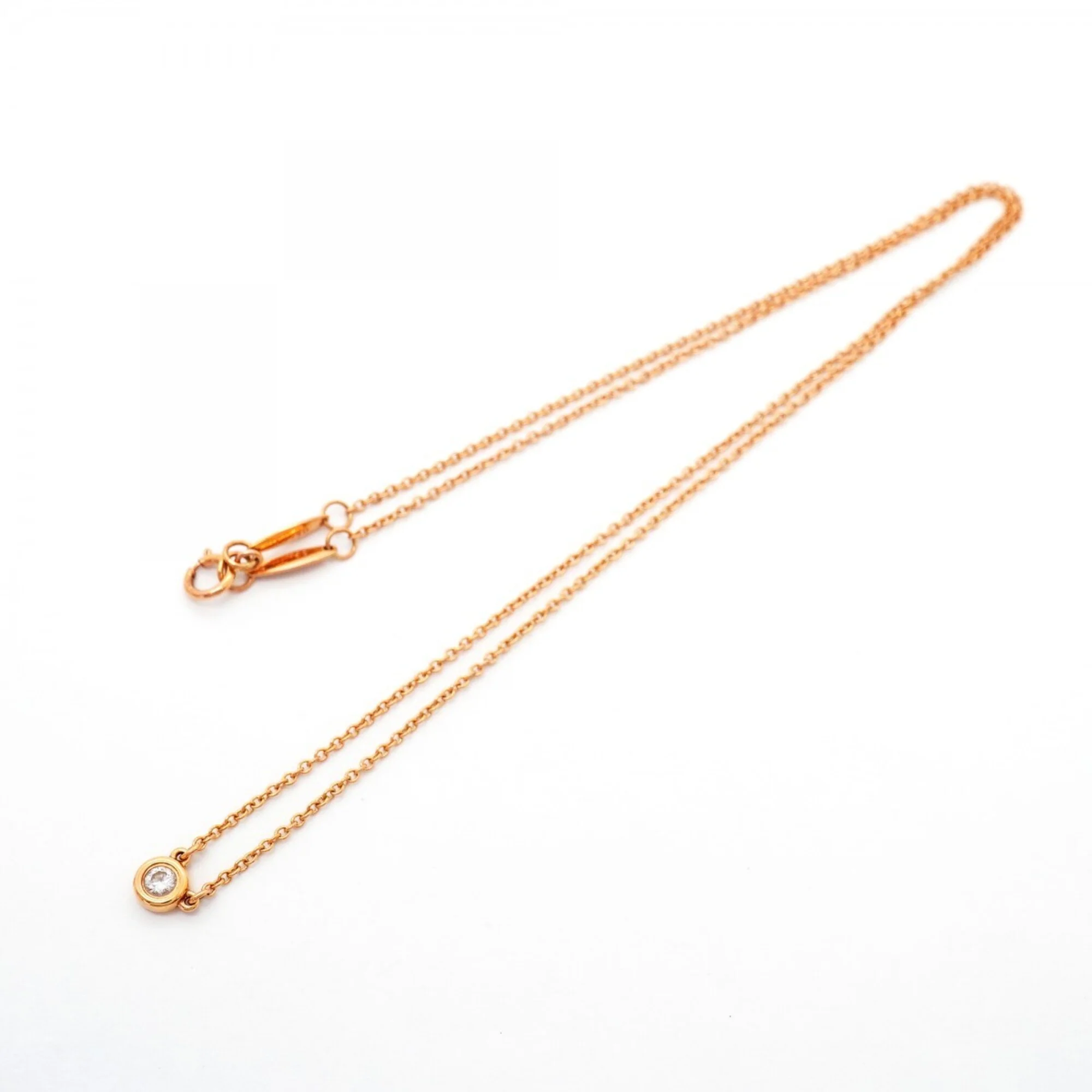 Elsa Peretti Diamonds By The Yard Pendant Necklace 18K Rose Gold and Diamond - Image 3