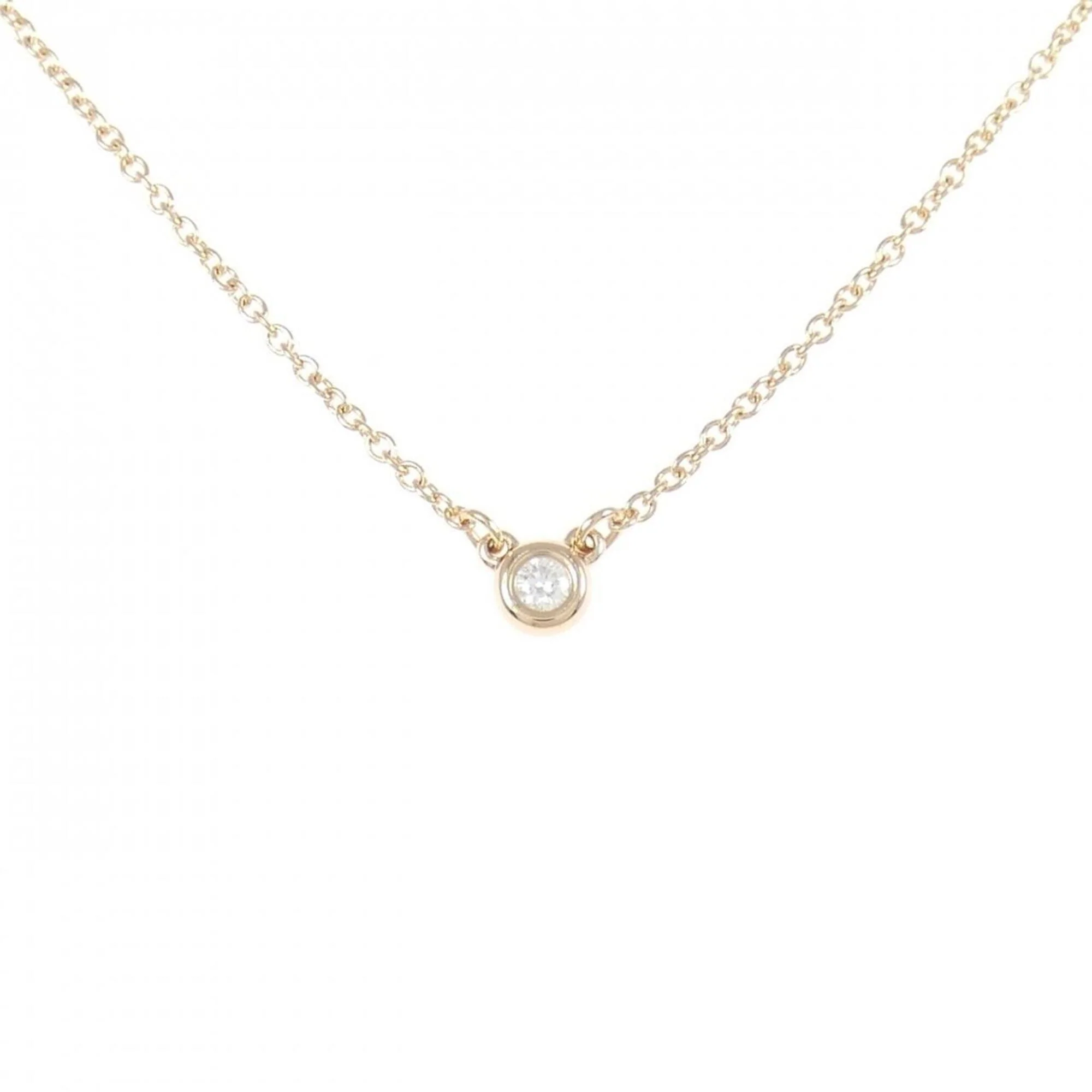 Elsa Peretti Diamonds By The Yard Pendant Necklace 18K Rose Gold and Diamond