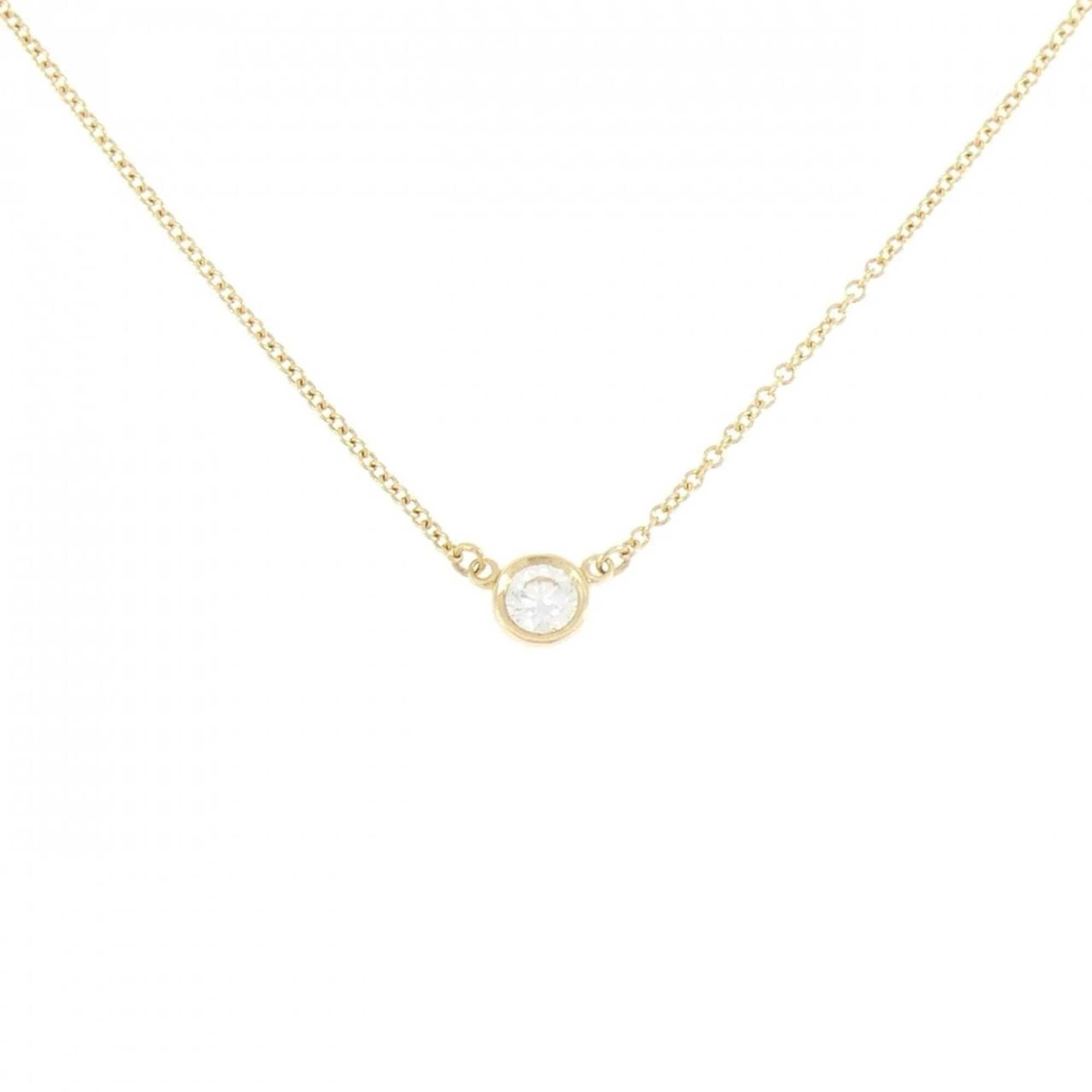 Elsa Peretti Diamonds By The Yard Pendant Necklace 18K Yellow Gold and Diamond 0.10-0.19CT