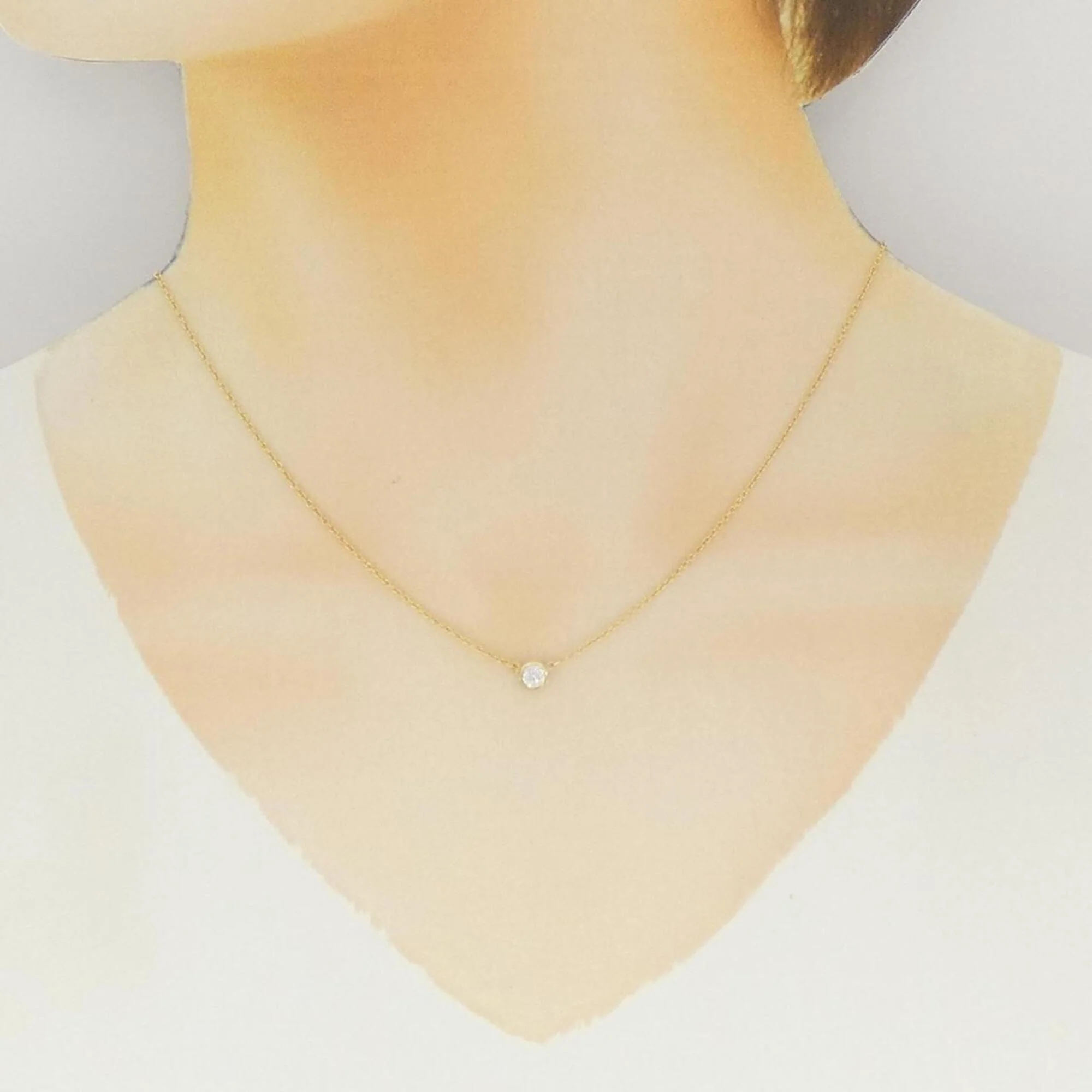 Elsa Peretti Diamonds By The Yard Pendant Necklace 18K Yellow Gold and Diamond 0.10-0.19CT - Image 6