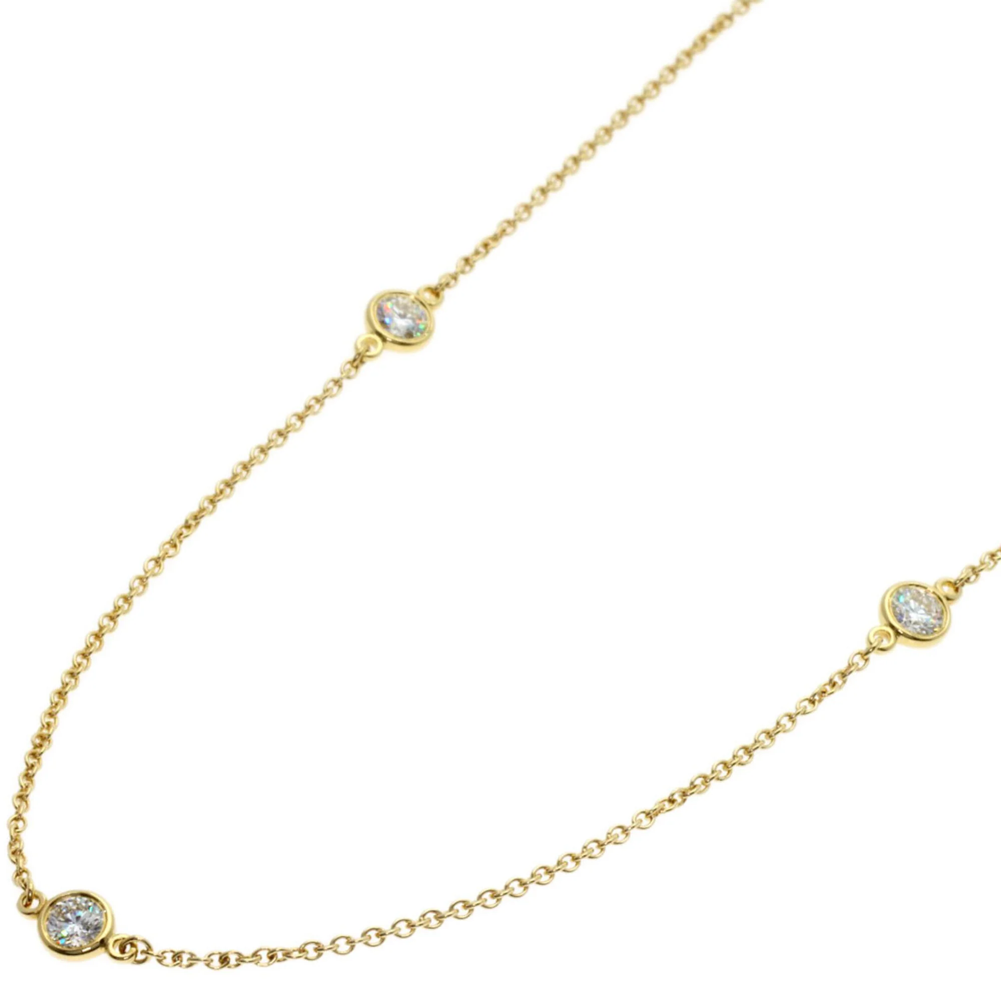 Elsa Peretti Diamonds By The Yard Pendant Necklace 18K Yellow Gold and Diamond